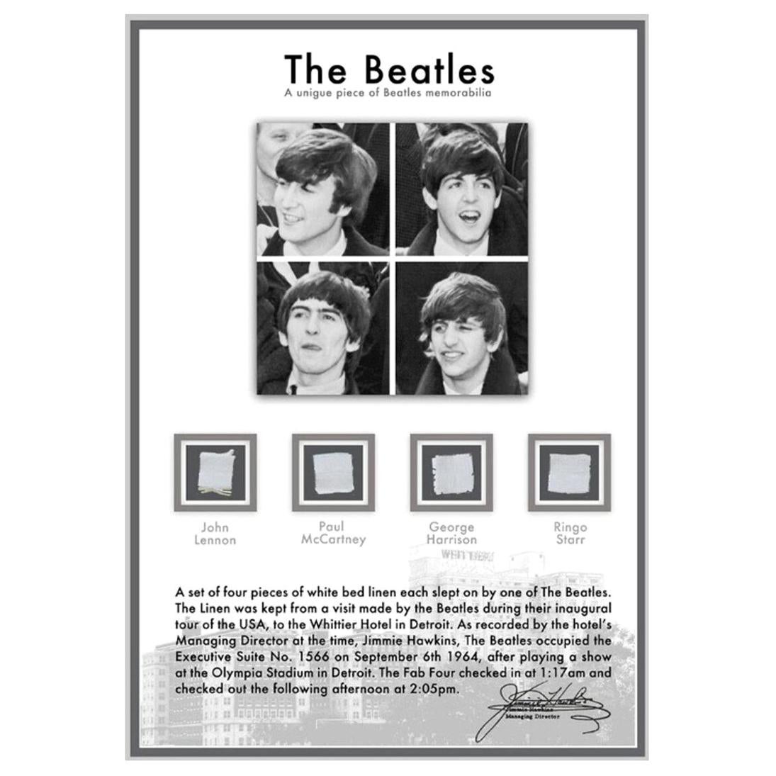 The Beatles Genuine 1964 Slept-in Bed Linen For Sale