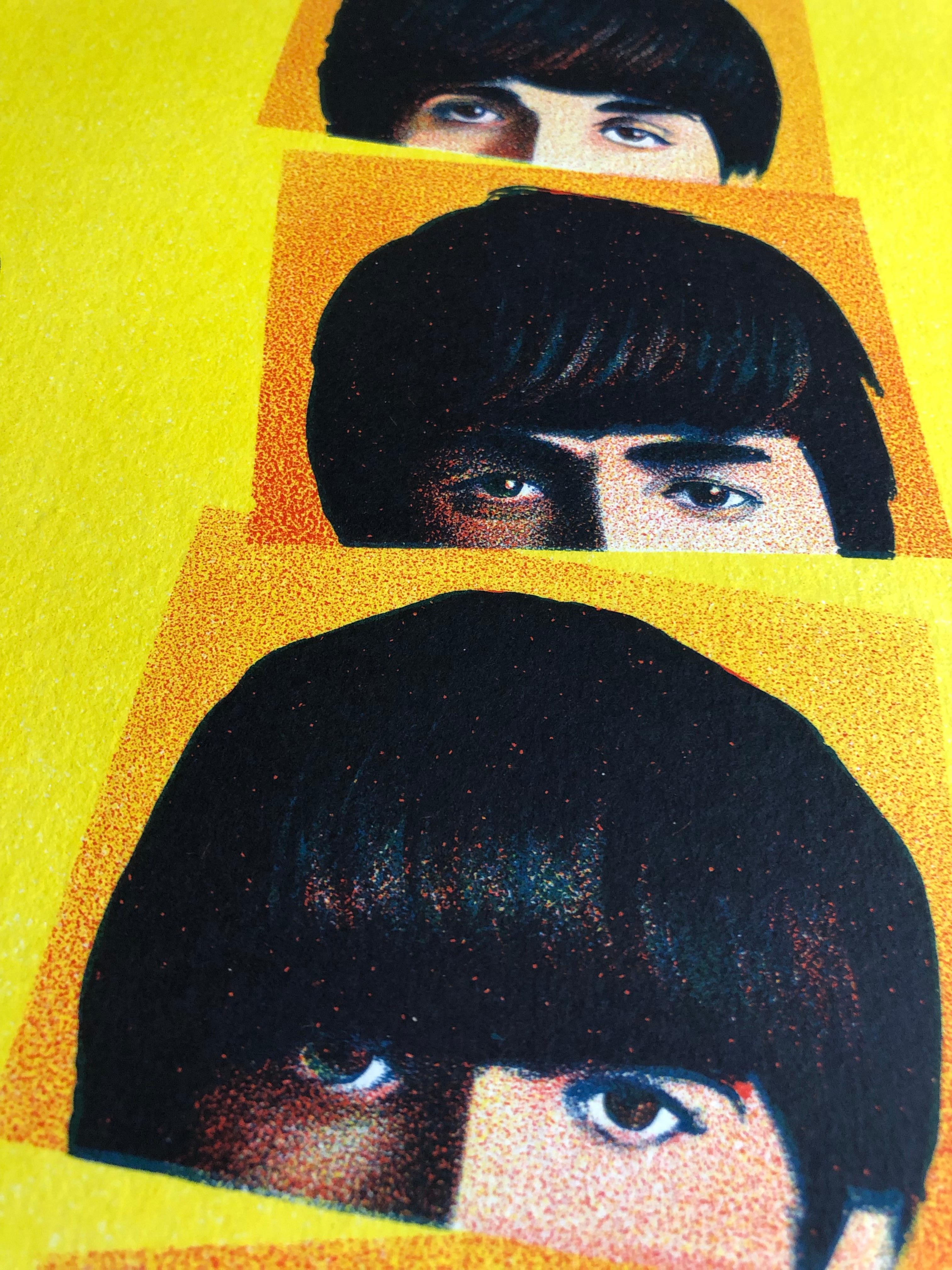 A stunning stone lithography poster for The Beatles' first full-length feature film 