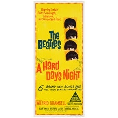 The Beatles "Hard Day's Night" Vintage Australian Daybill Movie Poster, 1964