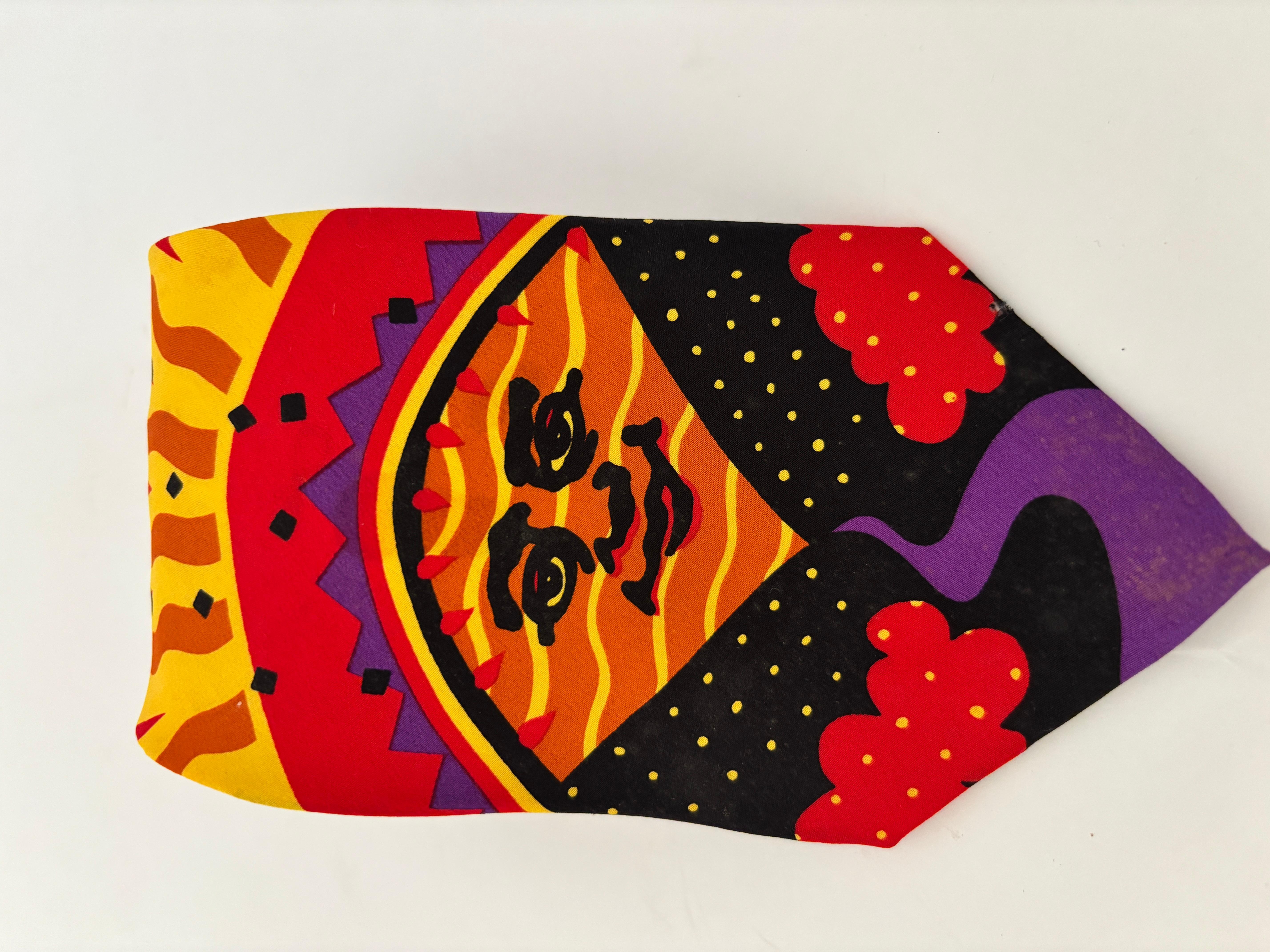 The Beatles Necktie Good Day Sunshine Released 1966 Silk Black and Red NeckTie For Sale 7