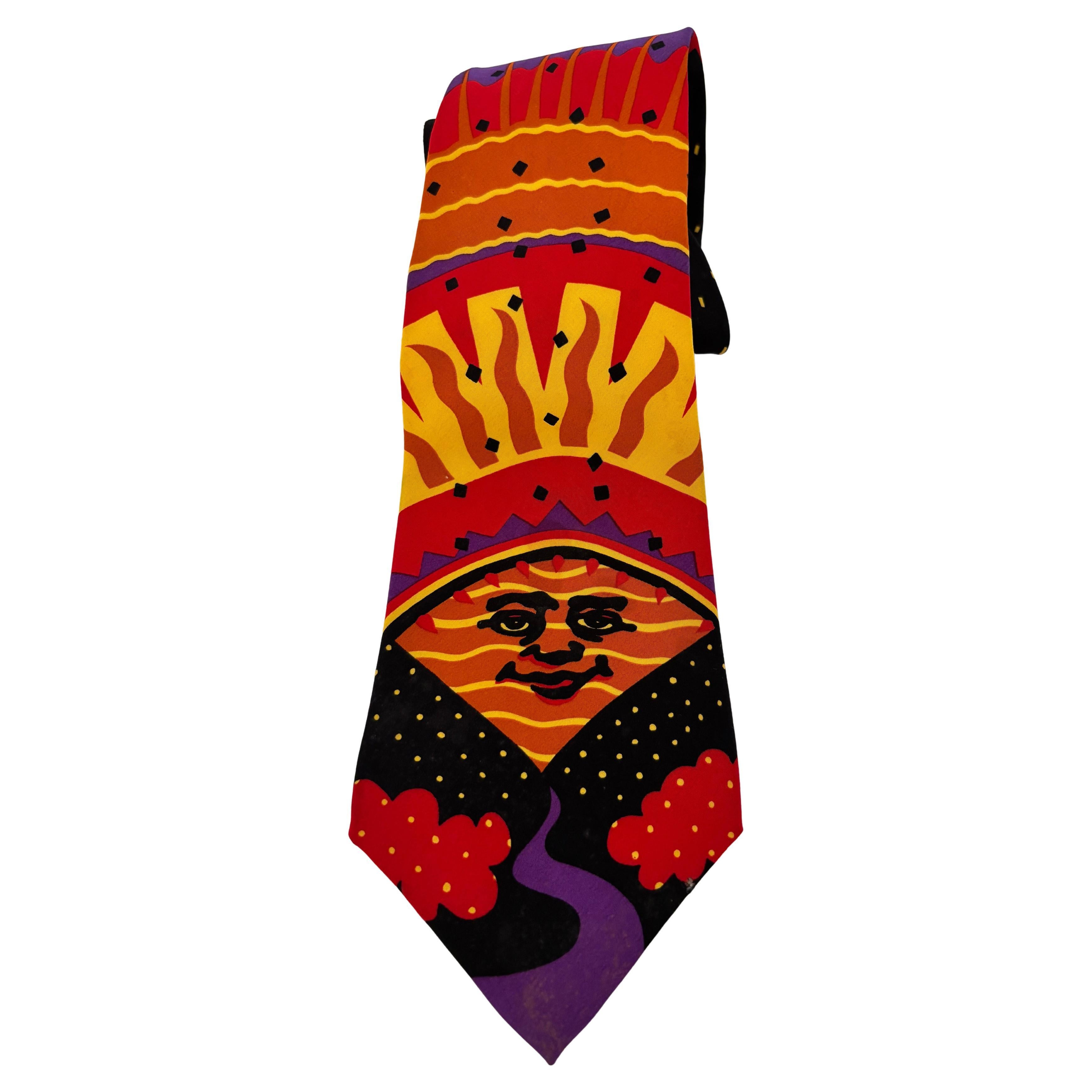 The Beatles Necktie Good Day Sunshine Released 1966 Silk Black and Red NeckTie For Sale