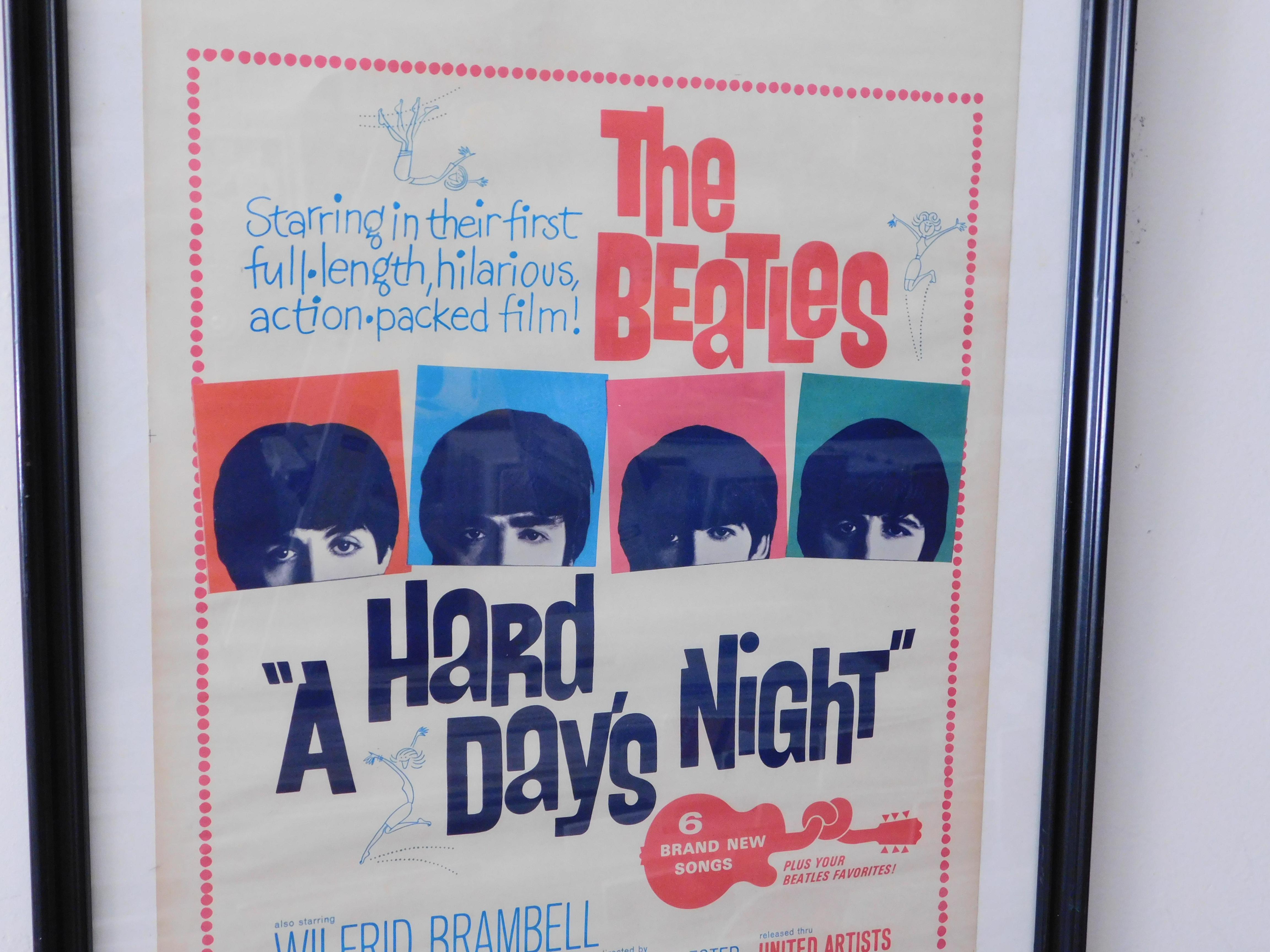 20th Century The Beatles Original a Hard Days Night Window Card For Sale