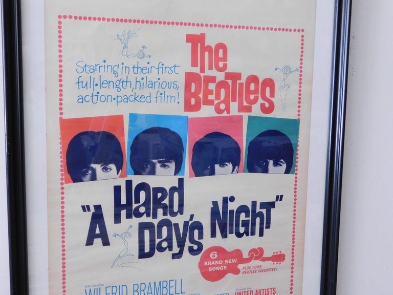 The Beatles Original a Hard Days Night Window Card For Sale 2