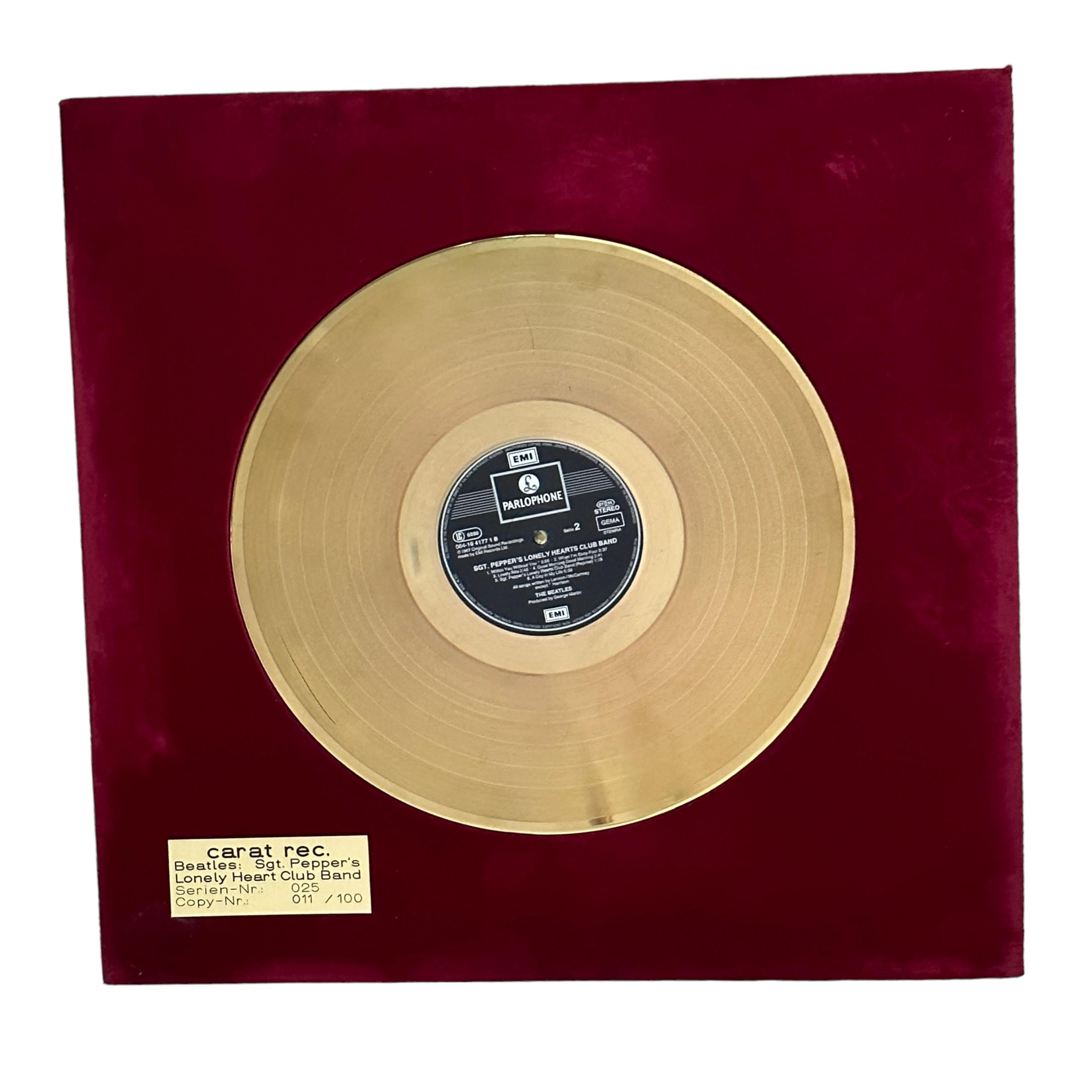 Beatles Sgt. Peppers Lonely Hearts Club Band Golden Record Carat Rec 011/100 For Sale 8