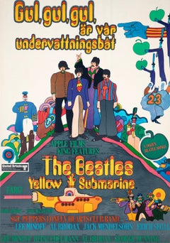 The Beatles Yellow Submarine 1968 Swedish Film Poster, Heinz Edelmann