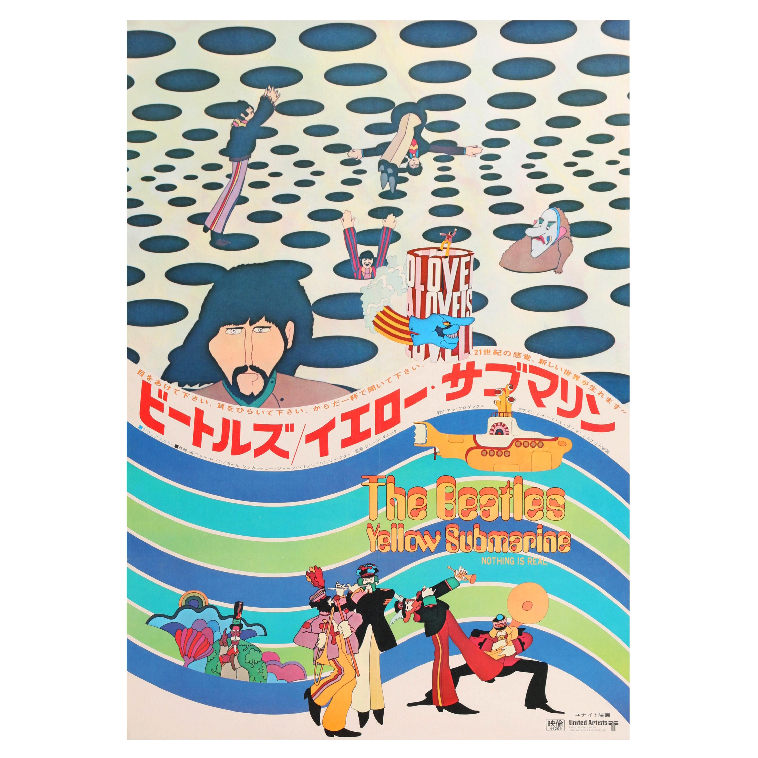 The Beatles 'Yellow Submarine' Original Vintage Movie Poster, Japanese, 1969