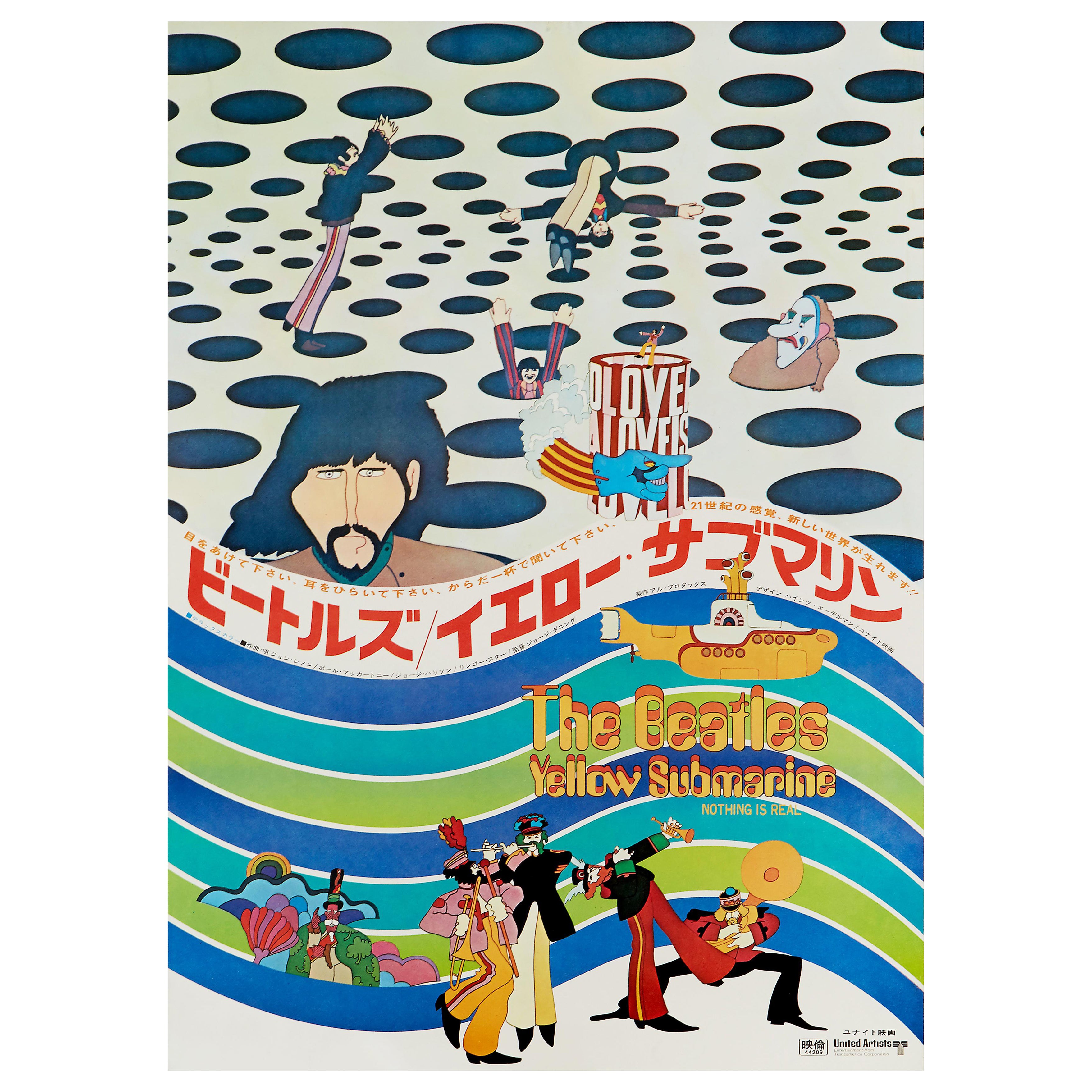 The Beatles 'Yellow Submarine' Original Vintage Movie Poster, Japanese, 1969