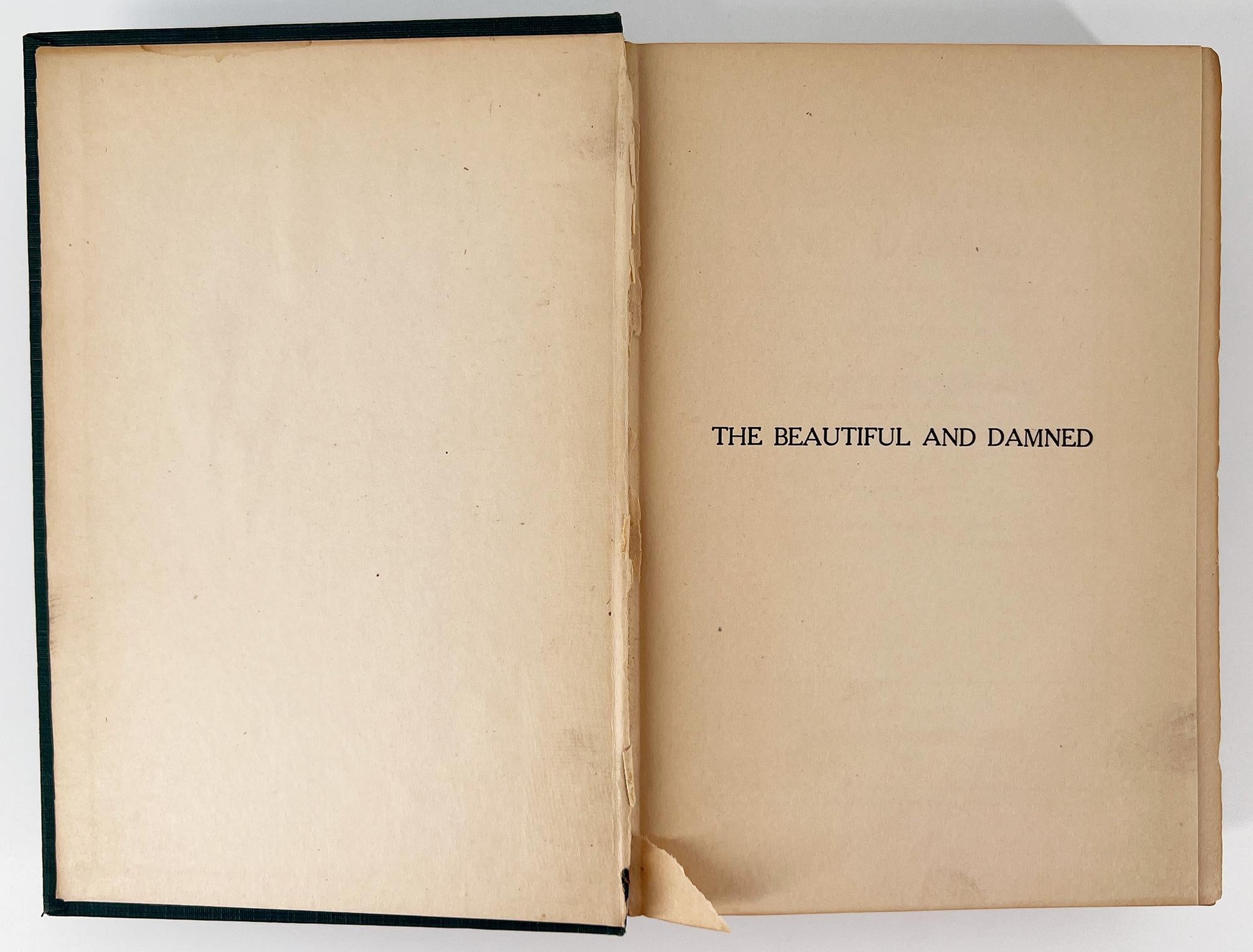 The Beautiful and Damned par F. Scott Fitzgerald - PREMIÈRE EDITION, Première impression en vente 1