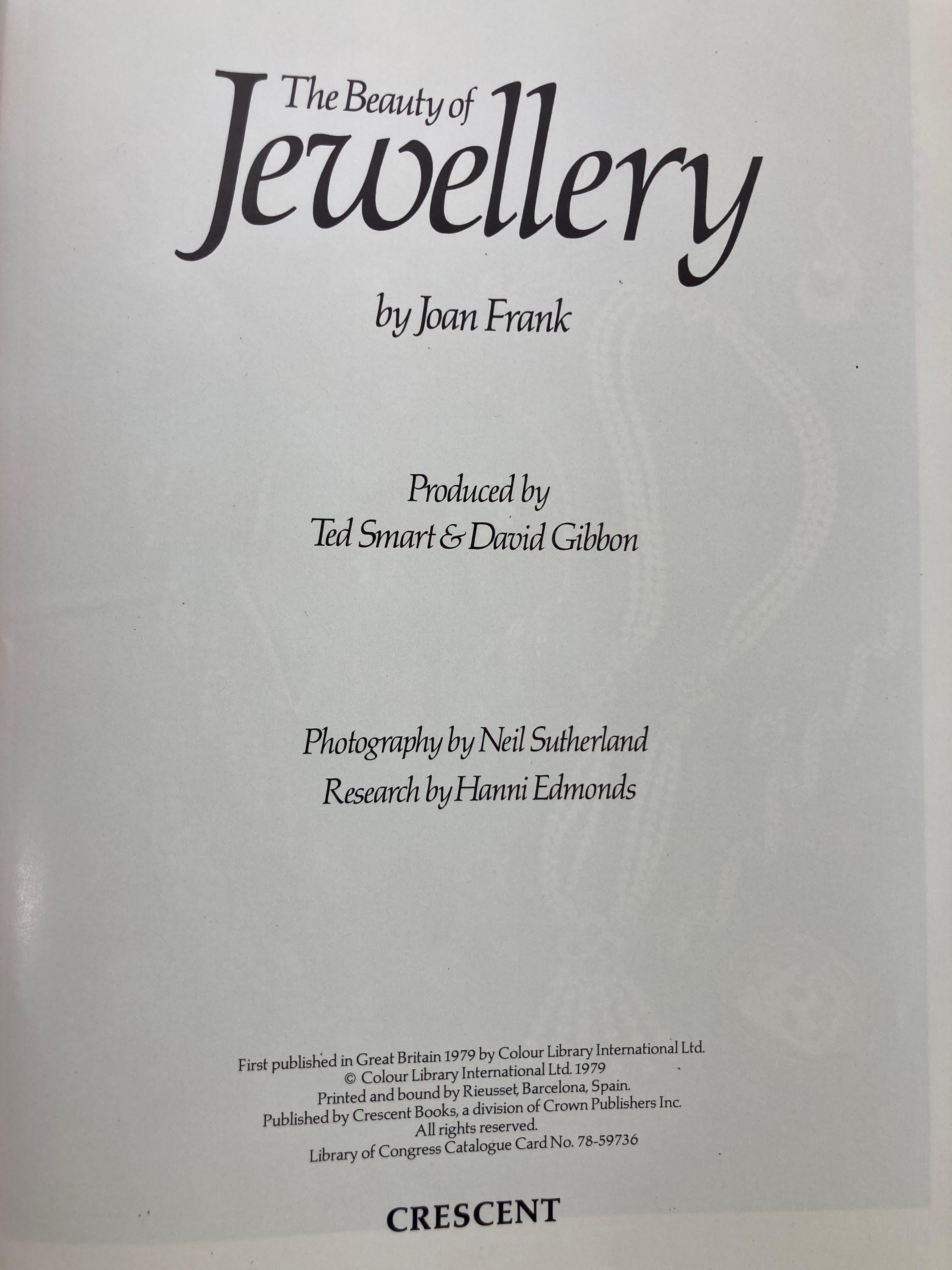 The Beauty of Jewellery by Joan Frank Hardcover Book 1979 For Sale 3
