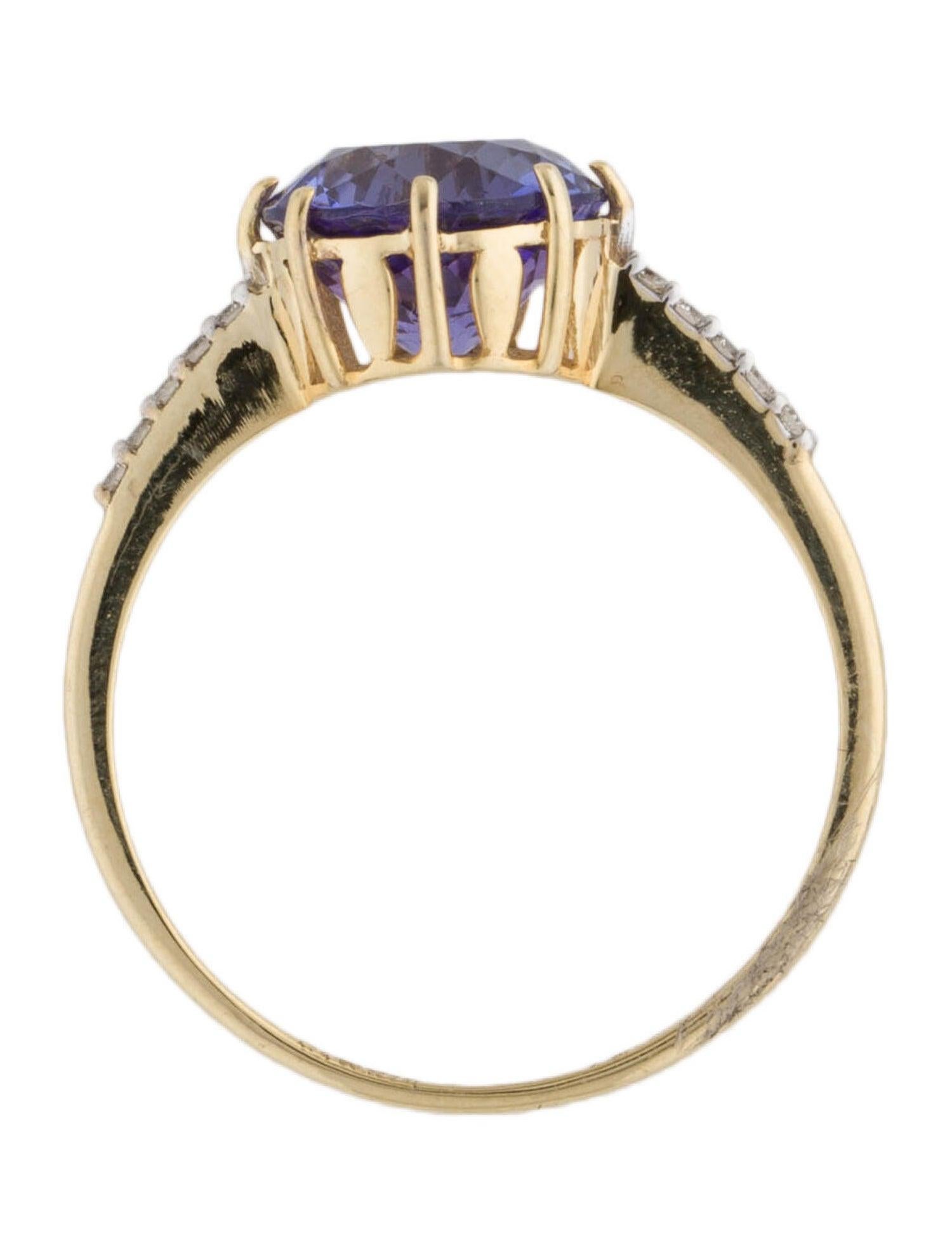 Women's Stunning 14K 2.47ct Tanzanite & Diamond Cocktail Ring, Size 7.25 - Luxury Piece For Sale