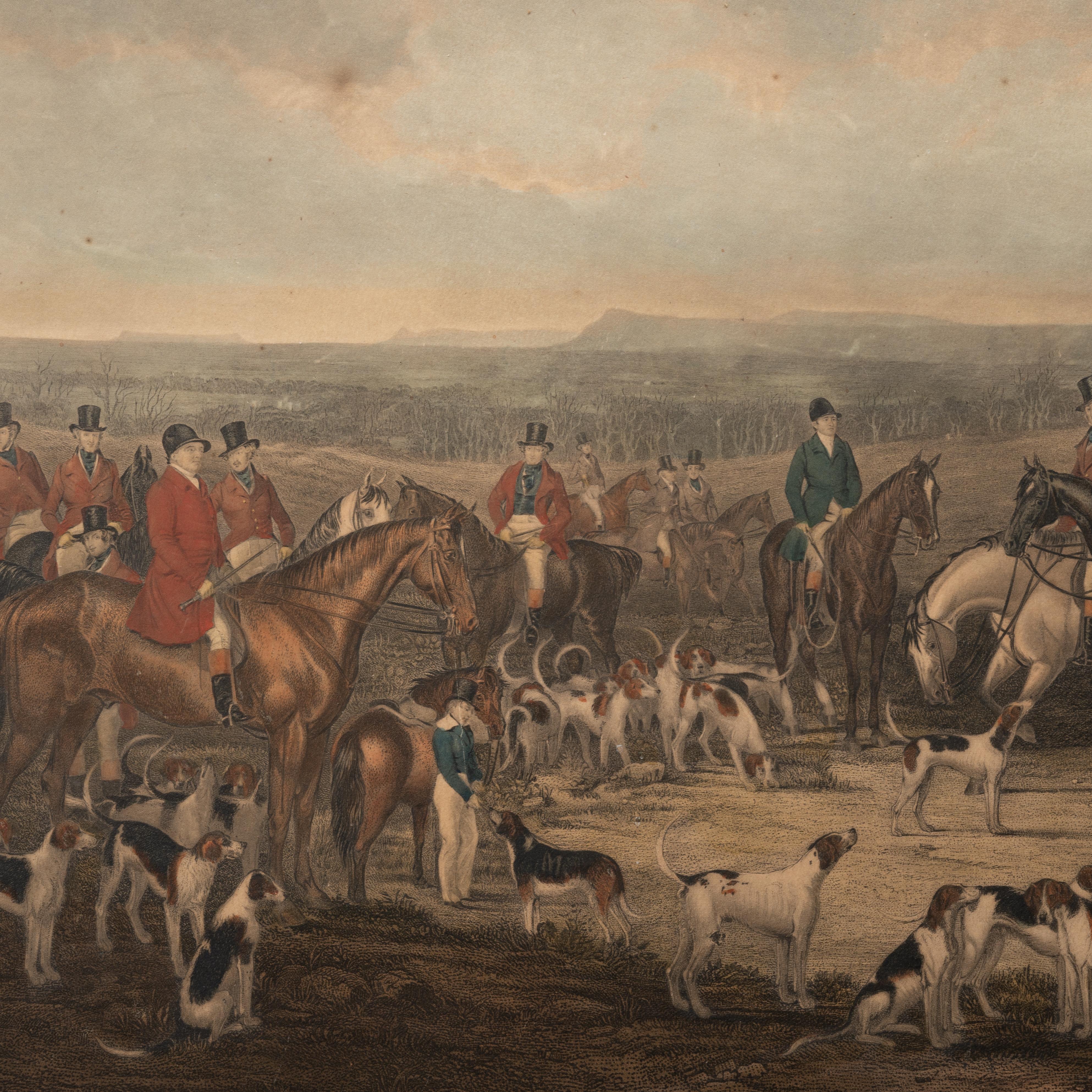 British The Bedale Hunt - W.H. Simmons Engraving, 1842 For Sale
