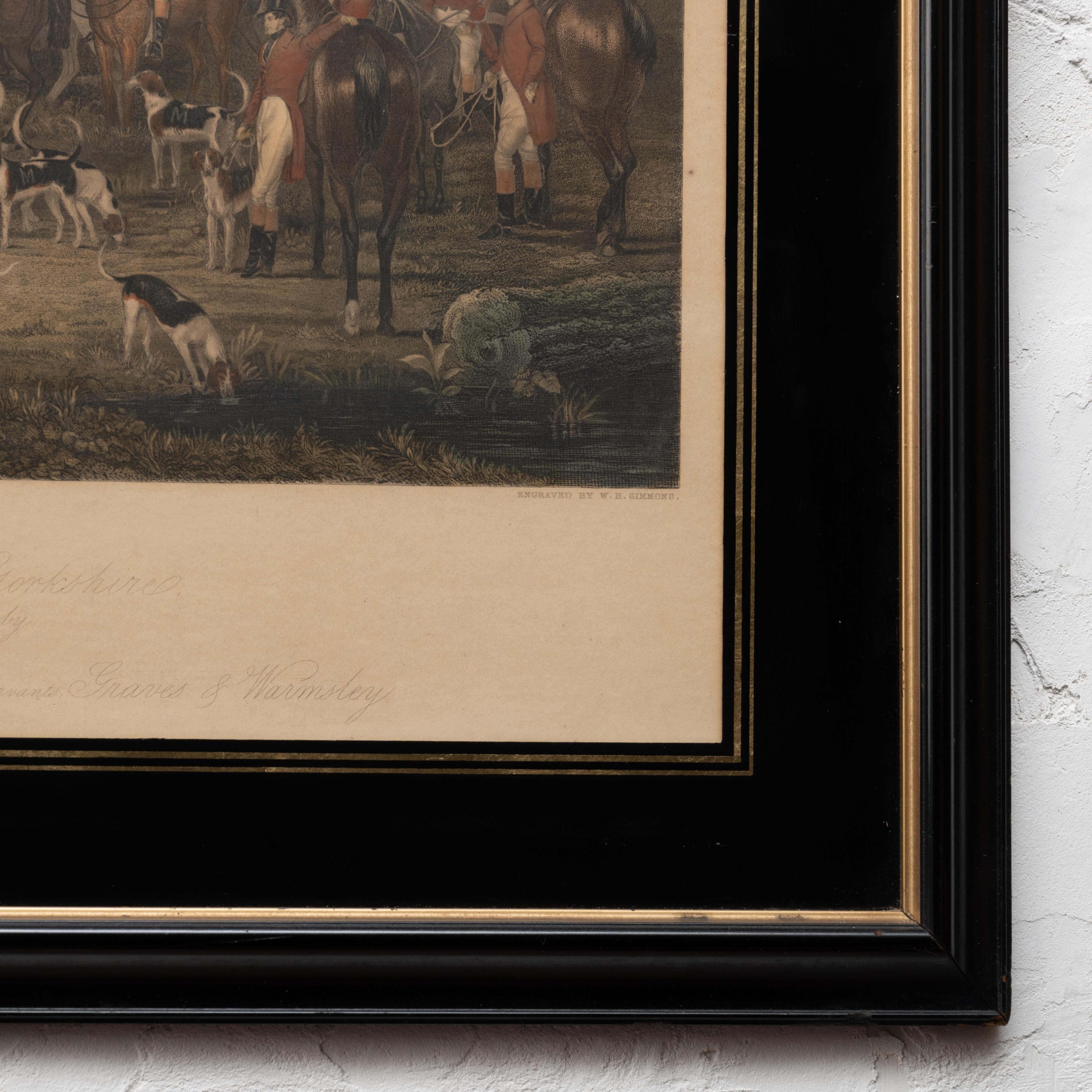 Mid-19th Century The Bedale Hunt - W.H. Simmons Engraving, 1842 For Sale