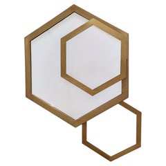 The Beehive Sconce 100% handmade of hand cut and cast Brass with Milk glass