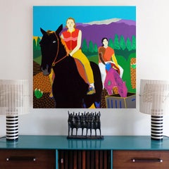 'The Beginners' Portrait Painting by Alan Fears Pop Art Horses