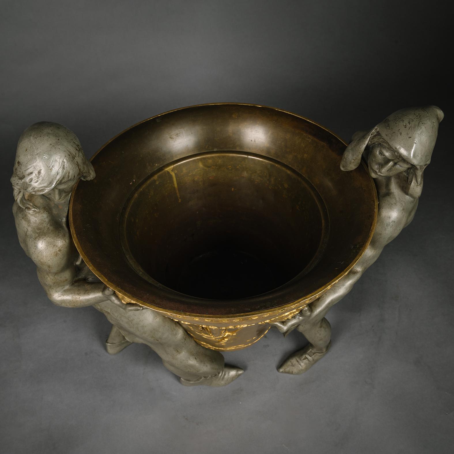 'The Bell Founders' - A Sculptural Jardiniere By Louis Albert-Lefeuvre For Sale 5