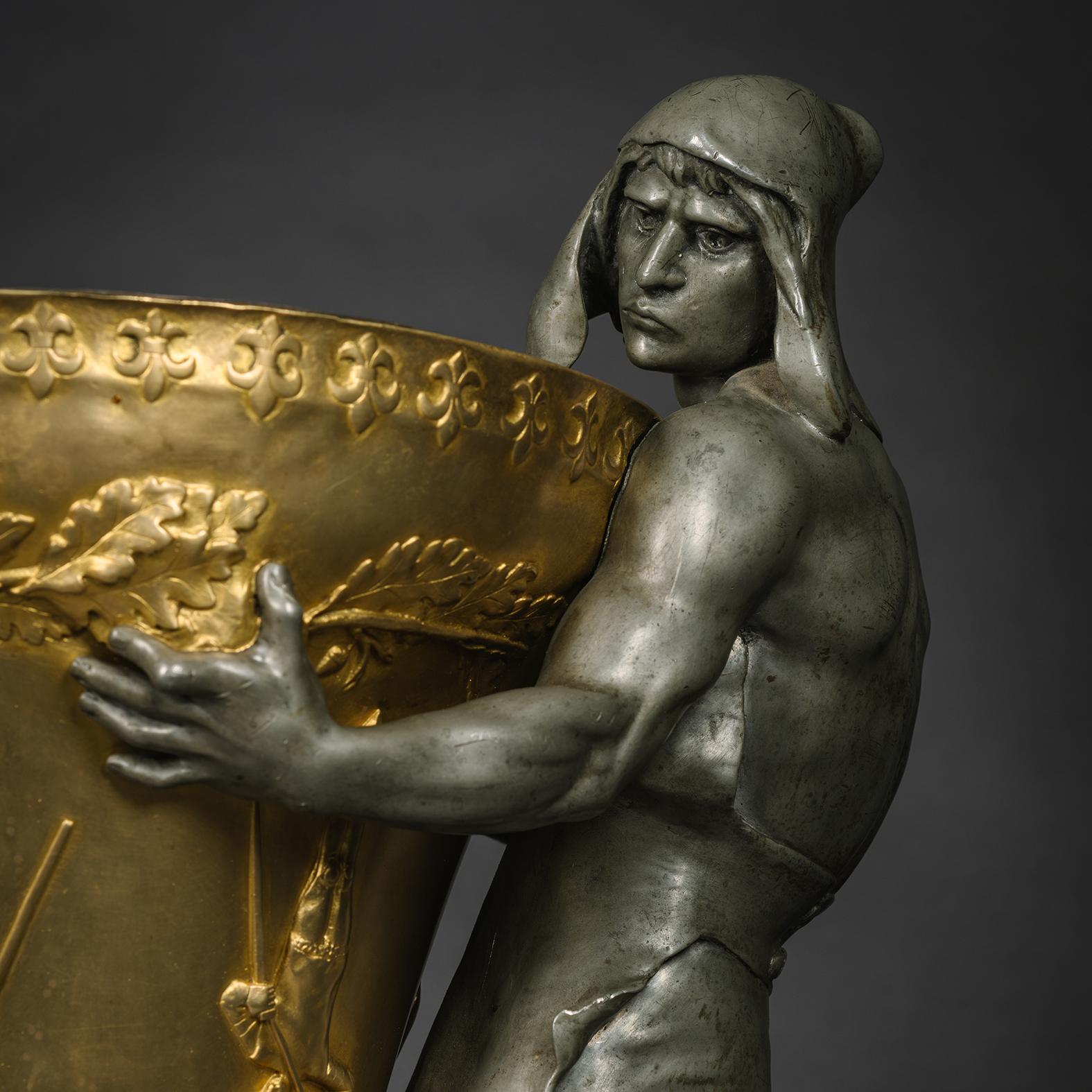 Français « Les fondateurs de la cloche » - Jardinière sculpturale de Louis Albert-Lefeuvre en vente