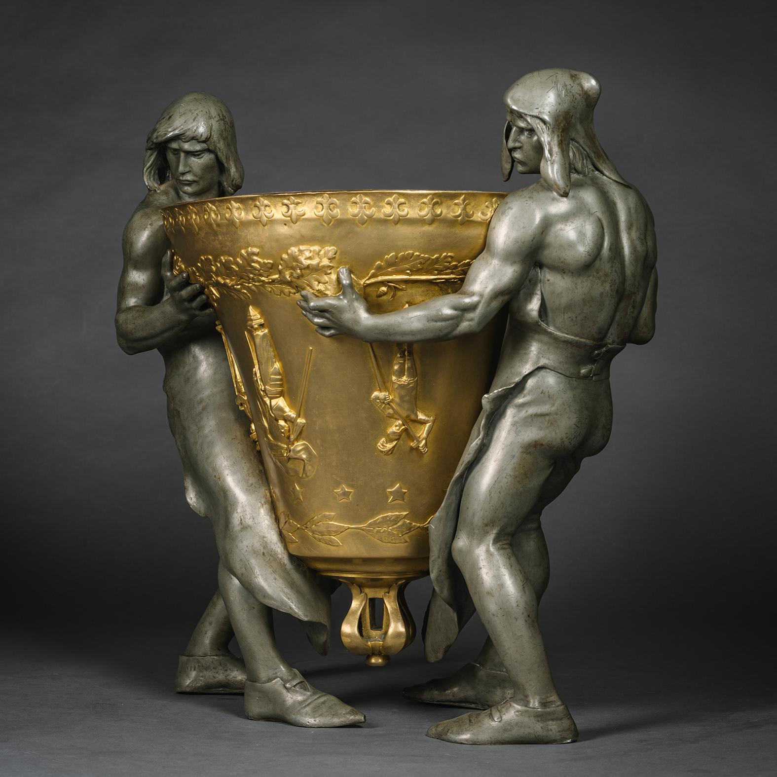 'The Bell Founders' - A Sculptural Jardiniere By Louis Albert-Lefeuvre For Sale 1