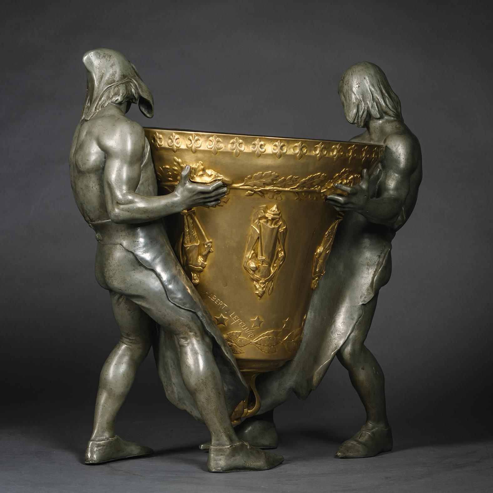 'The Bell Founders' - A Sculptural Jardiniere By Louis Albert-Lefeuvre For Sale 2