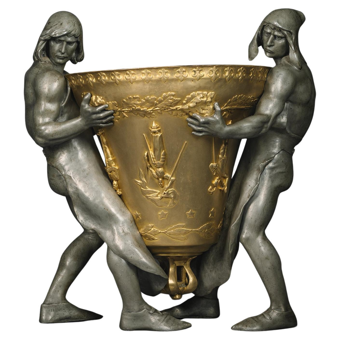 « Les fondateurs de la cloche » - Jardinière sculpturale de Louis Albert-Lefeuvre en vente