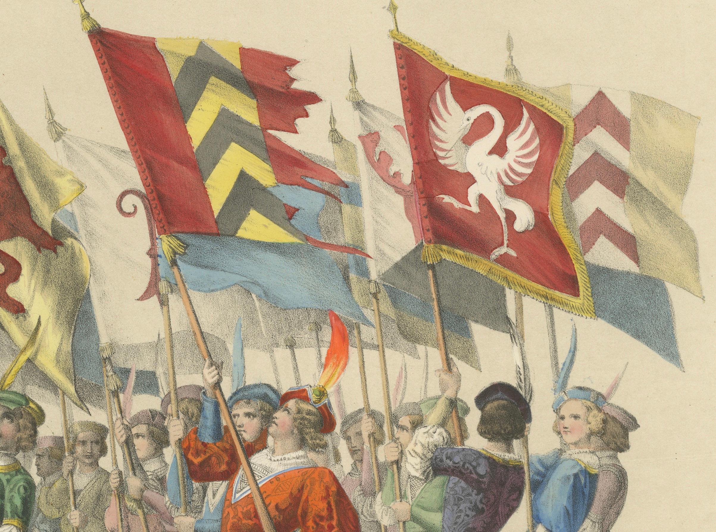 The Bernese Youth and Processional Banners: Eine Feier des Schweizer Erbes 1855 (Papier) im Angebot