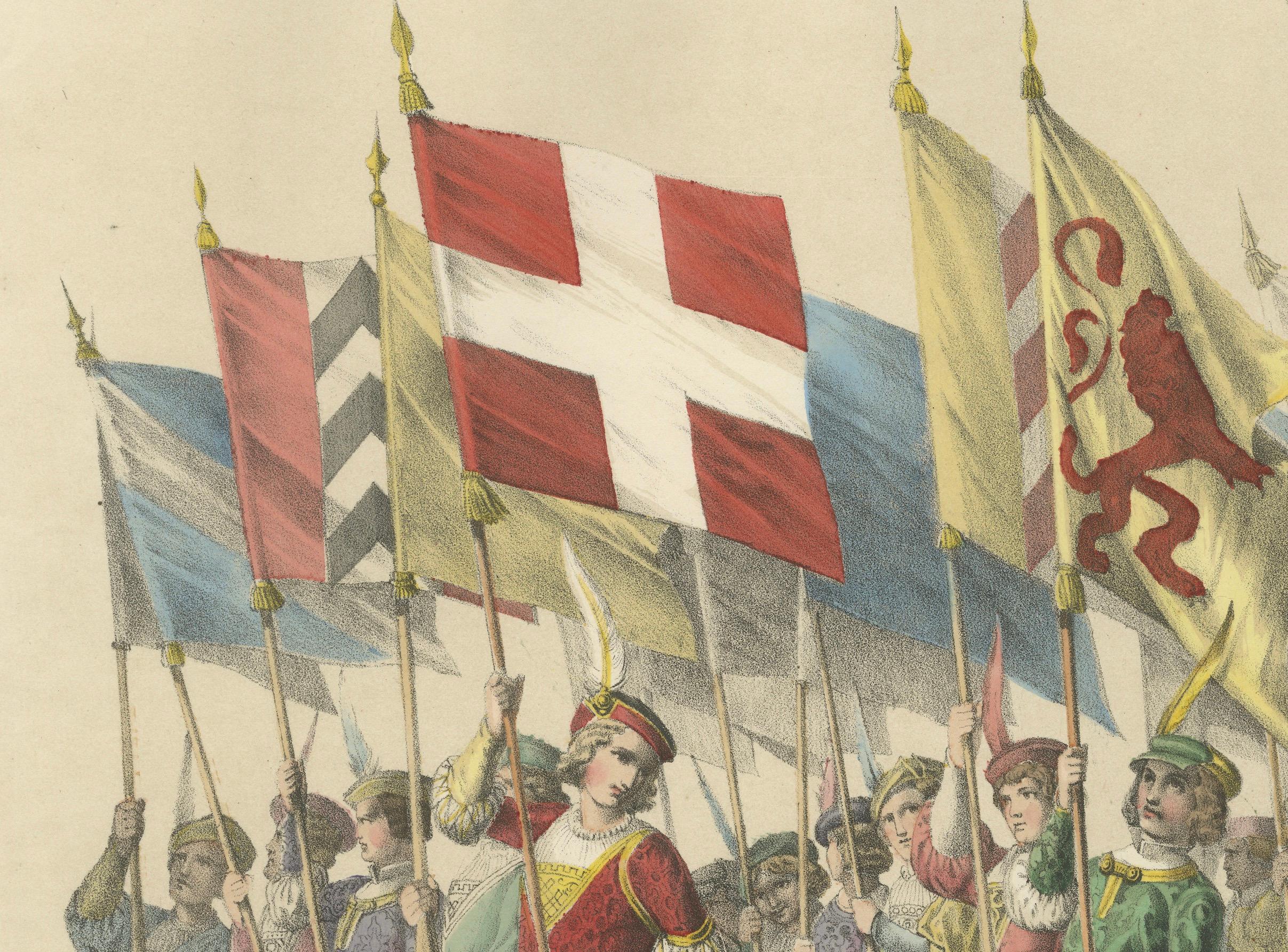 The Bernese Youth and Processional Banners: Eine Feier des Schweizer Erbes 1855 im Angebot 1