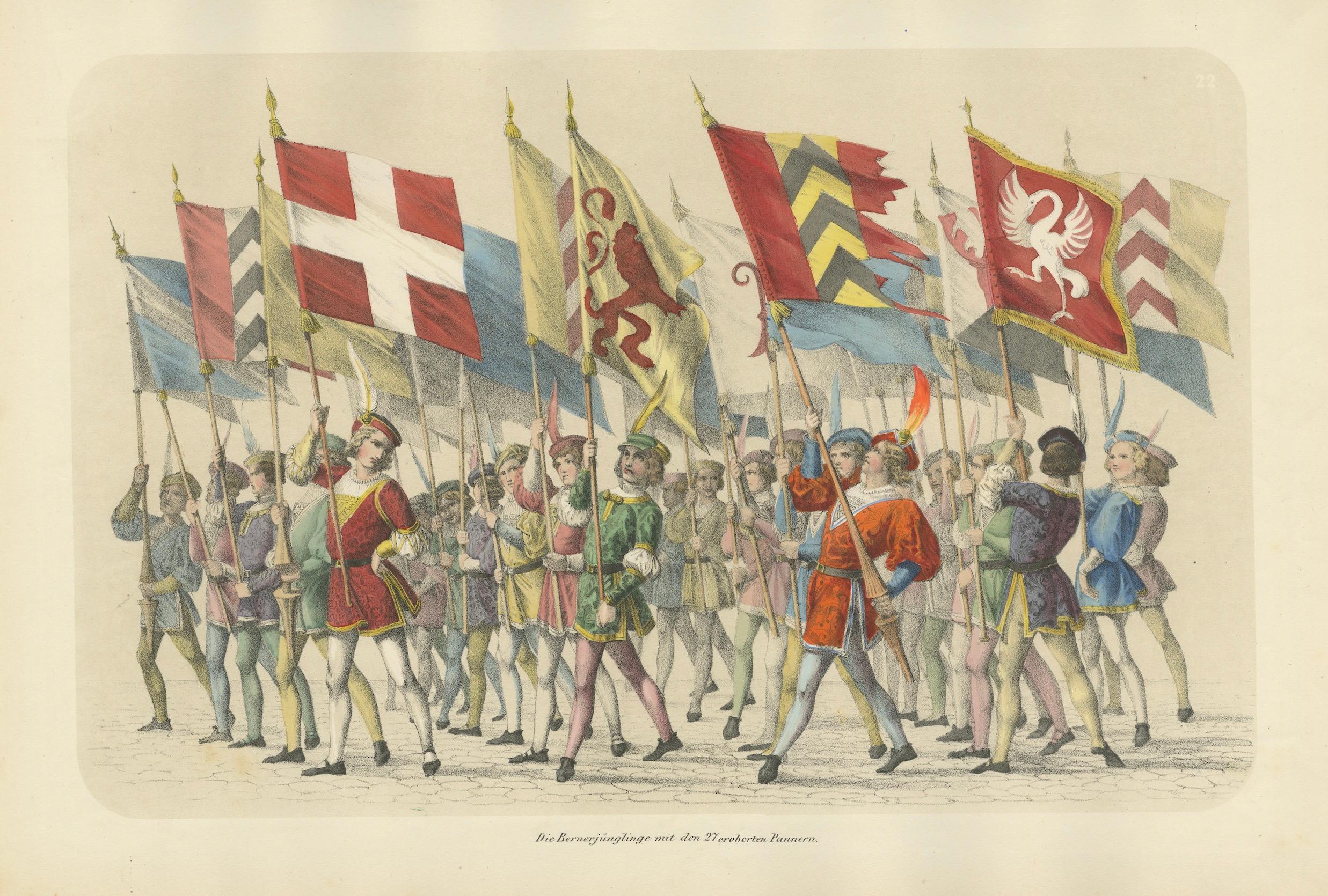 The Bernese Youth and Processional Banners: Eine Feier des Schweizer Erbes 1855 im Angebot 2