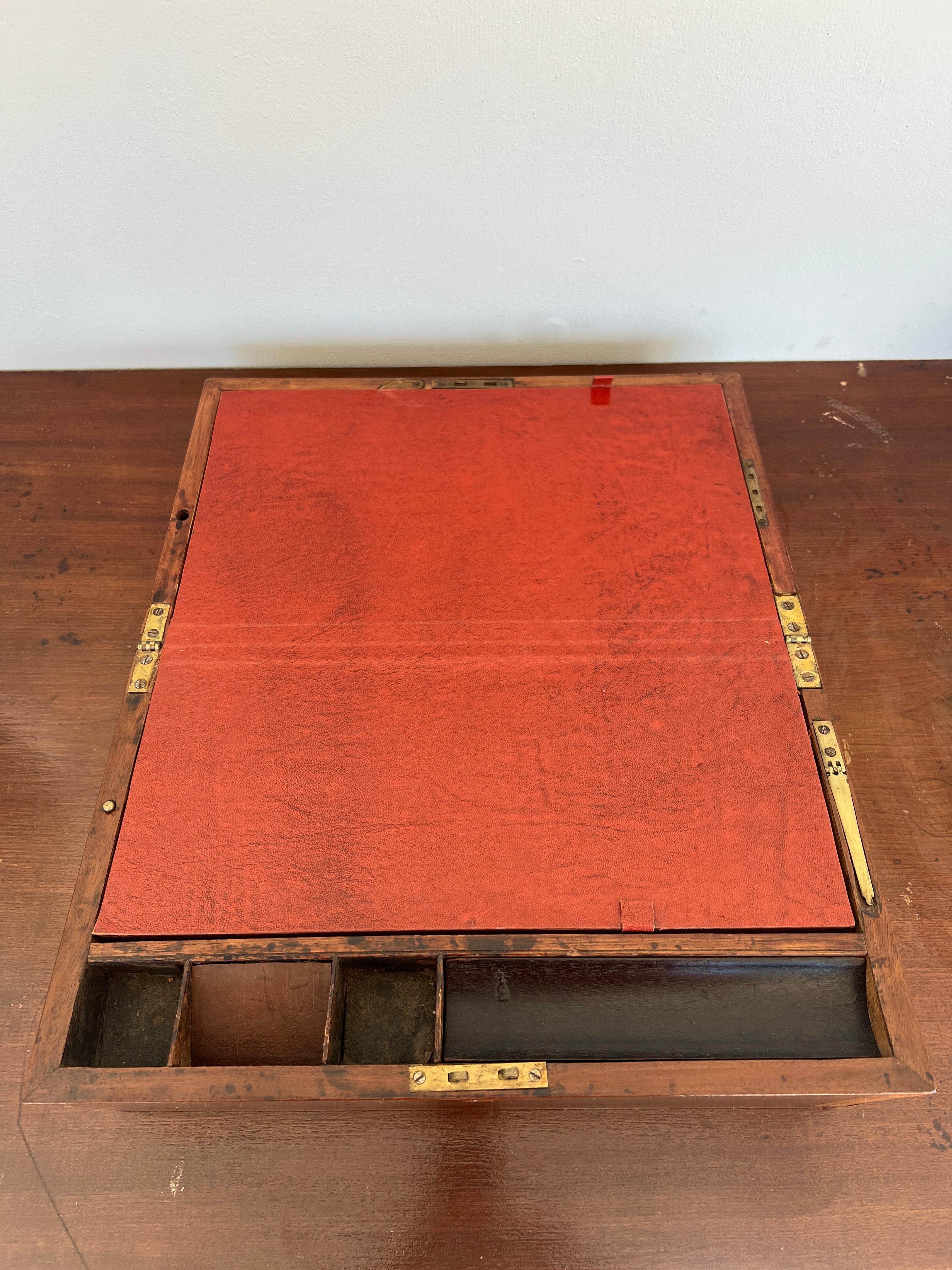 The Best - Georgian Sunburst Inlaid Mahogany Lap Desk C. 1830 For Sale 1