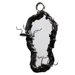 Specchio "The Beyond: Specchio "Divinatorio" in gres nero smaltato metallizzato
