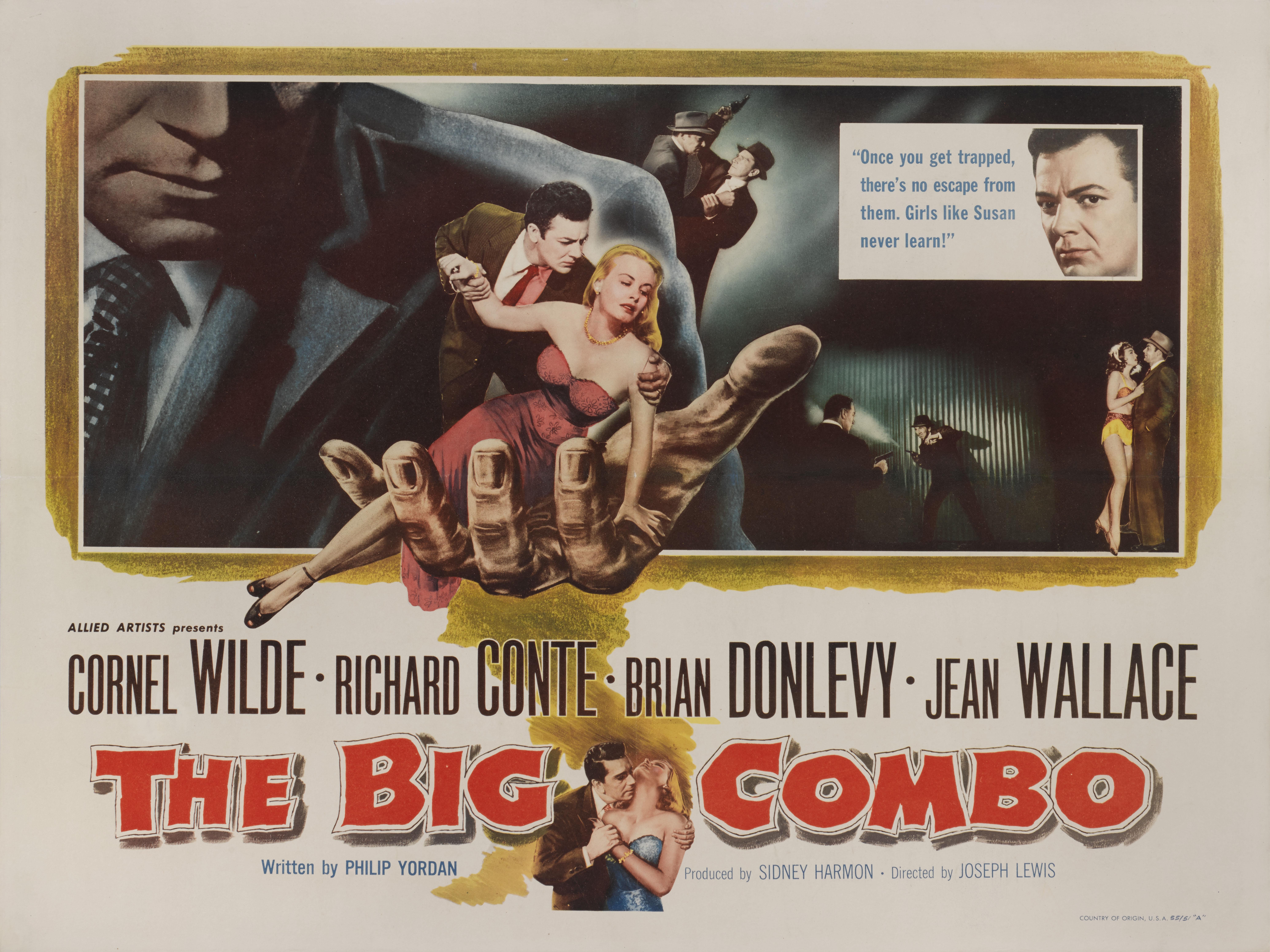 Original US style B film poster for the 1955 Film Noir starring Cornel Wilde, Richard Conte and Jean Wallace. This film was directed by Joseph H. Lewis.
This poster is unfolded and conservation paper backed, It would be shipped flat and sent out by