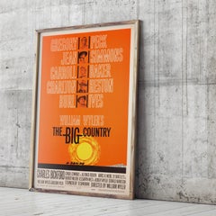 "The Big Country" 1958 US 1 Sheet Film Movie Poster, Bass, Linen Backed