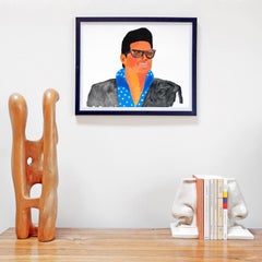 'The Big Roy' Portrait Painting Roy Orbison by Alan Fears Acrylic on Paper
