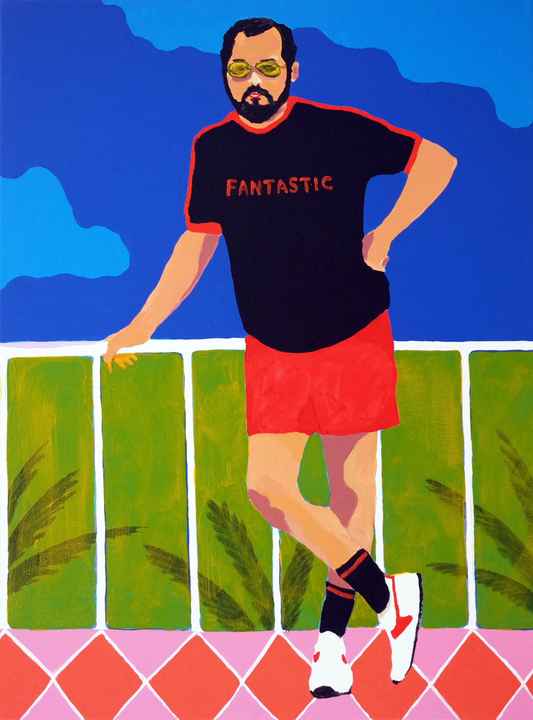 Modern 'The Big Supporter' Portrait Painting by Alan Fears Pop Art For Sale