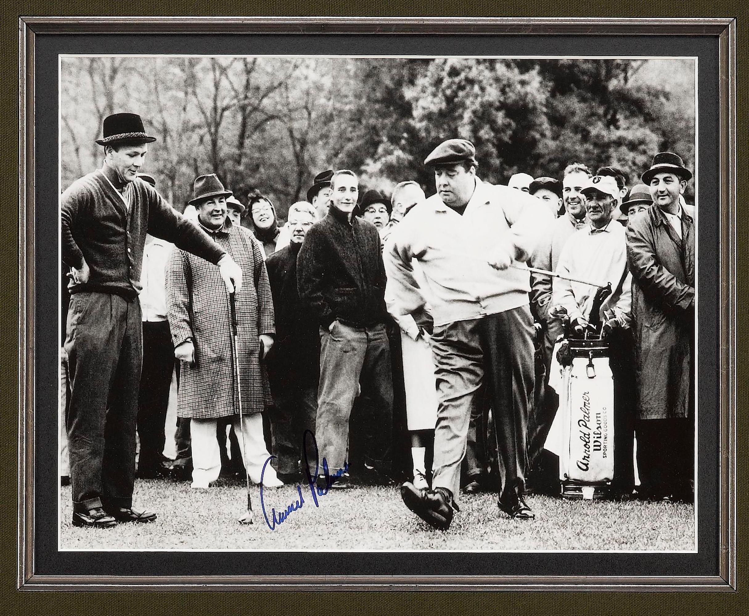 Collage de firmas de los tres grandes golfistas: Palmer, Nicklaus y Player Moderno de mediados de siglo en venta