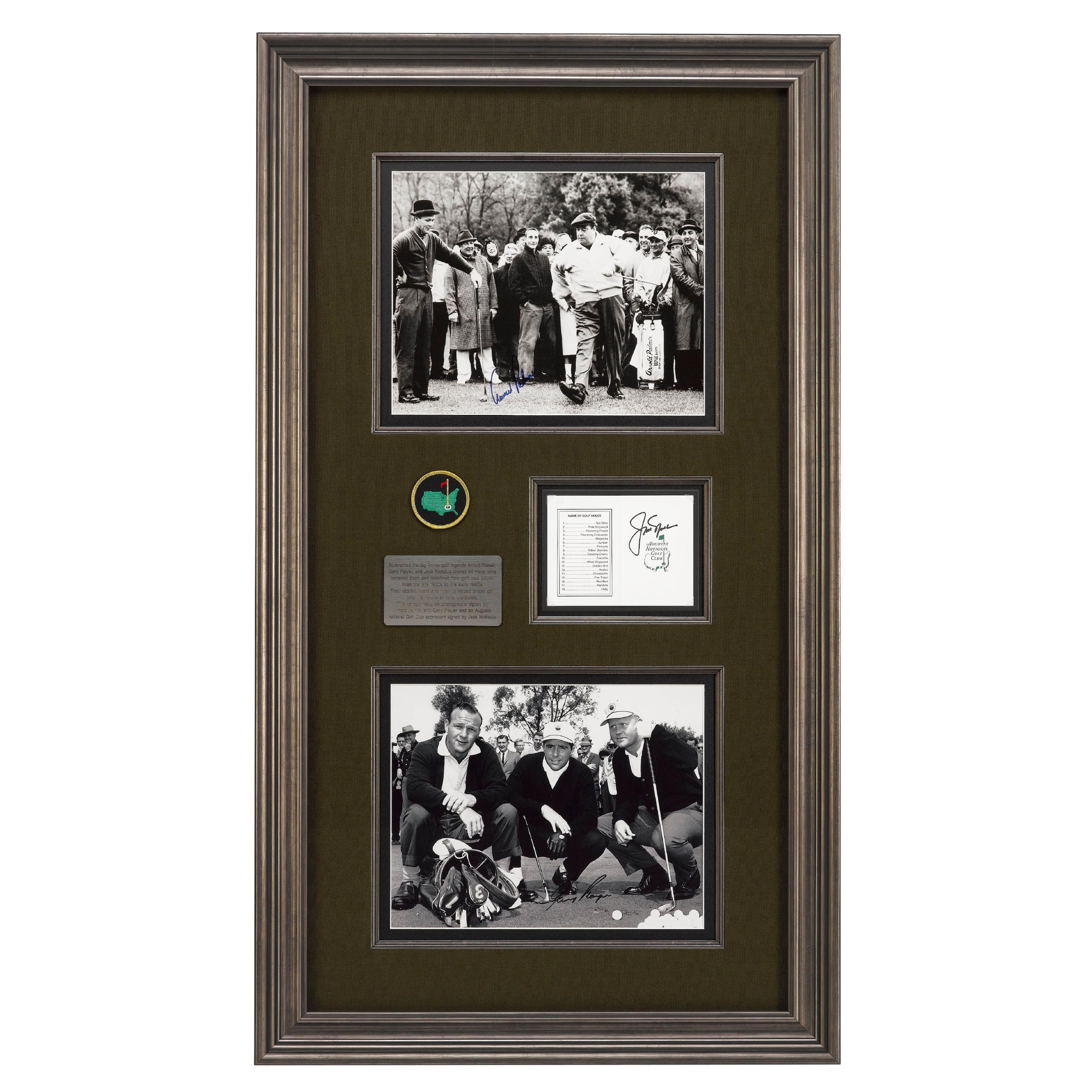 Collage di firme dei tre grandi golfisti: Palmer, Nicklaus e Player