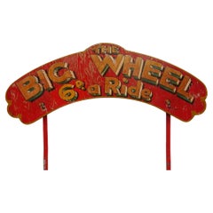 Vintage Big Wheel Hand Painted Fairground Sign