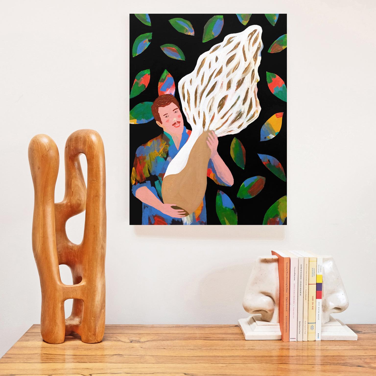 English 'The Biggest Morel in the World?' Portrait Painting by Alan Fears Pop Art