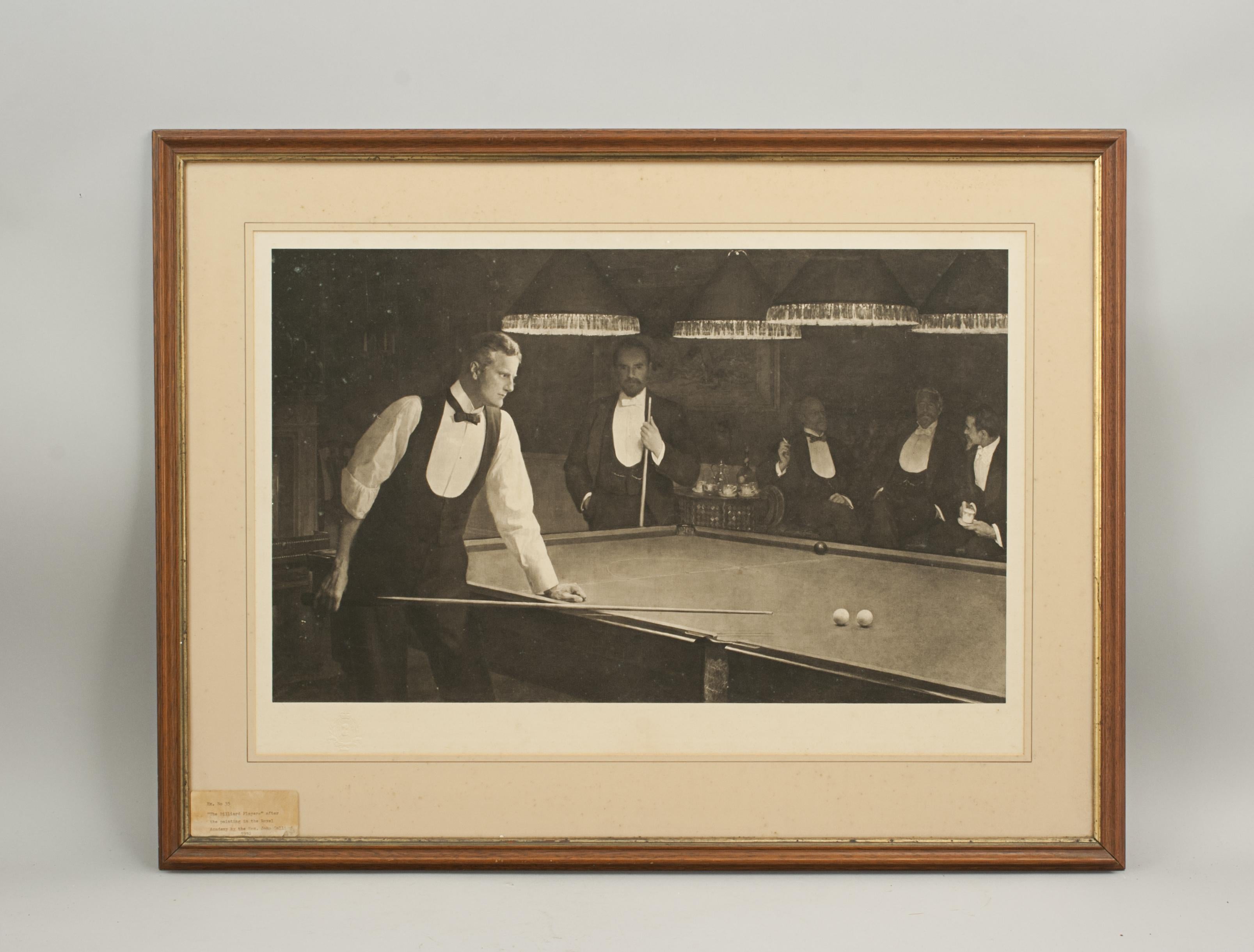 Les joueurs de billard, le billard, l'estampe de snooker d'après John Collier en vente 2