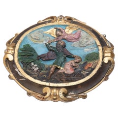 "The Binding of Issac" An Italian 17th century Polychrome Sculpture