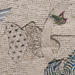 Mosaico "L'uccello vola nell'arcobaleno bianco" di Toyoharu Kii
