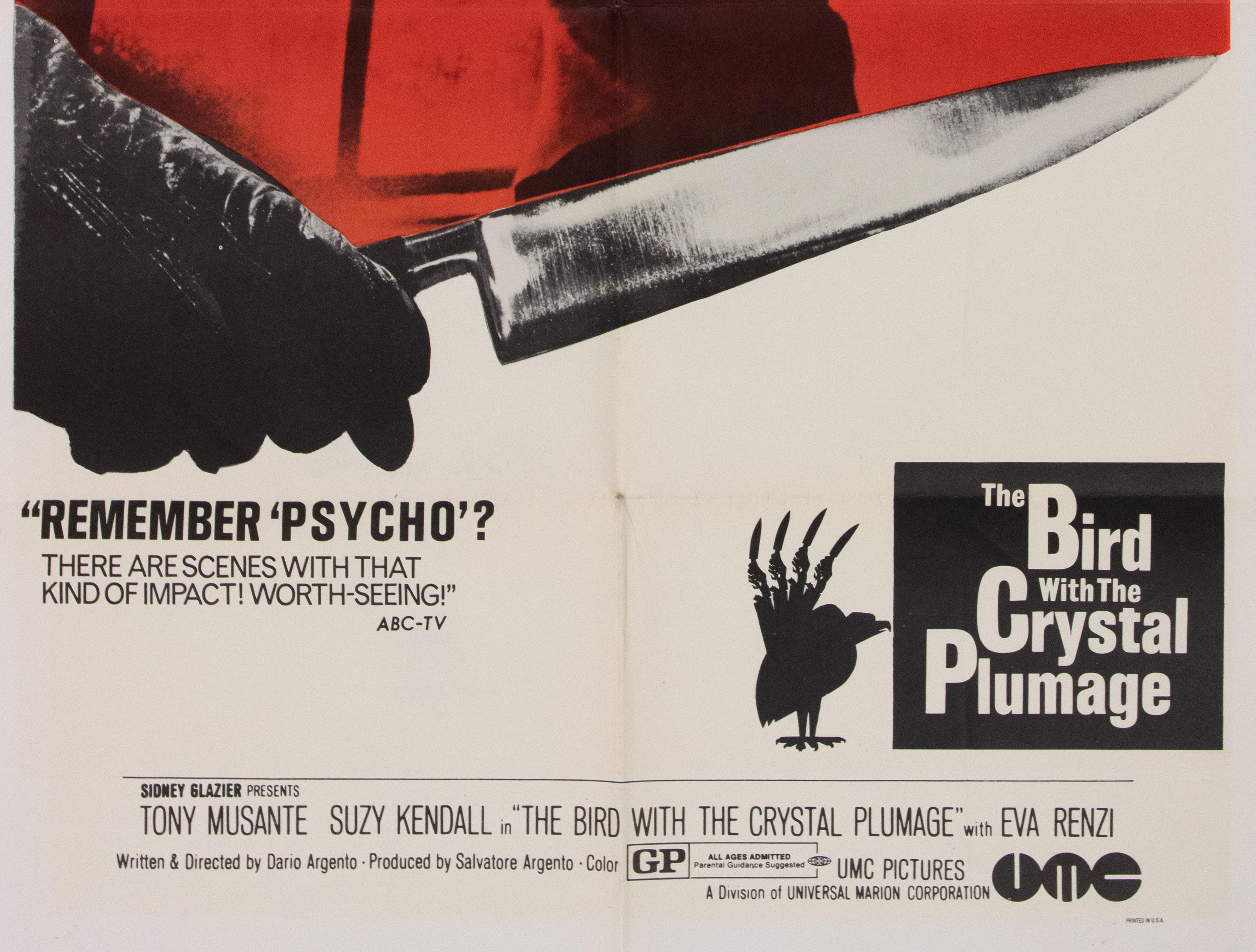 Der Vogel mit dem kristallenen Federkleid (L'uccello dalle piume di cristallo, 1970, USA) (Italienisch) im Angebot