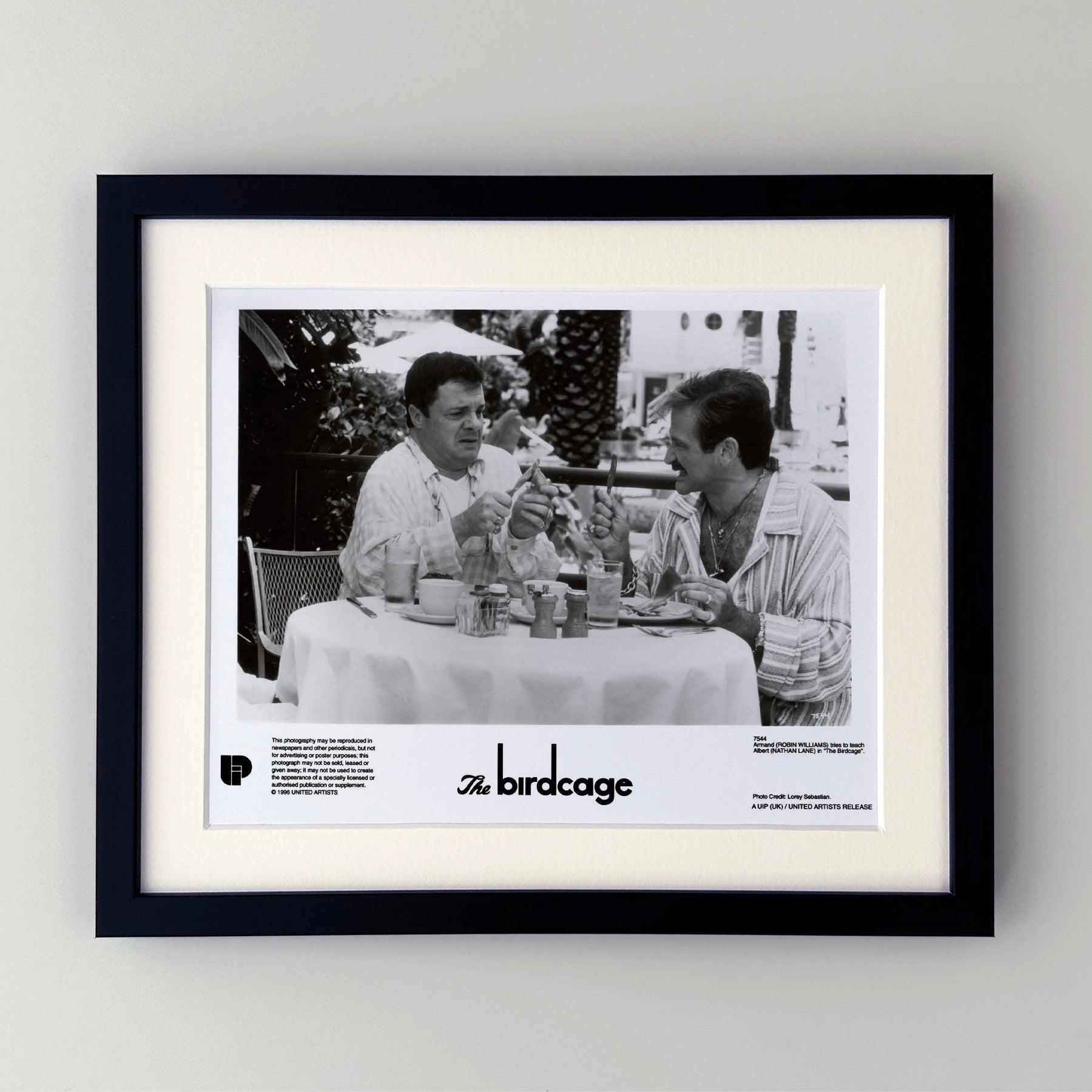 Fotogramma pubblicitario originale 8x10 pollici per The Birdcage (1996) con Robin Williams e Nathan Nichols e diretto da Mike Nichols.

Le foto pubblicitarie (film/produzione) sono state create per aiutare gli studios a promuovere i loro nuovi film.