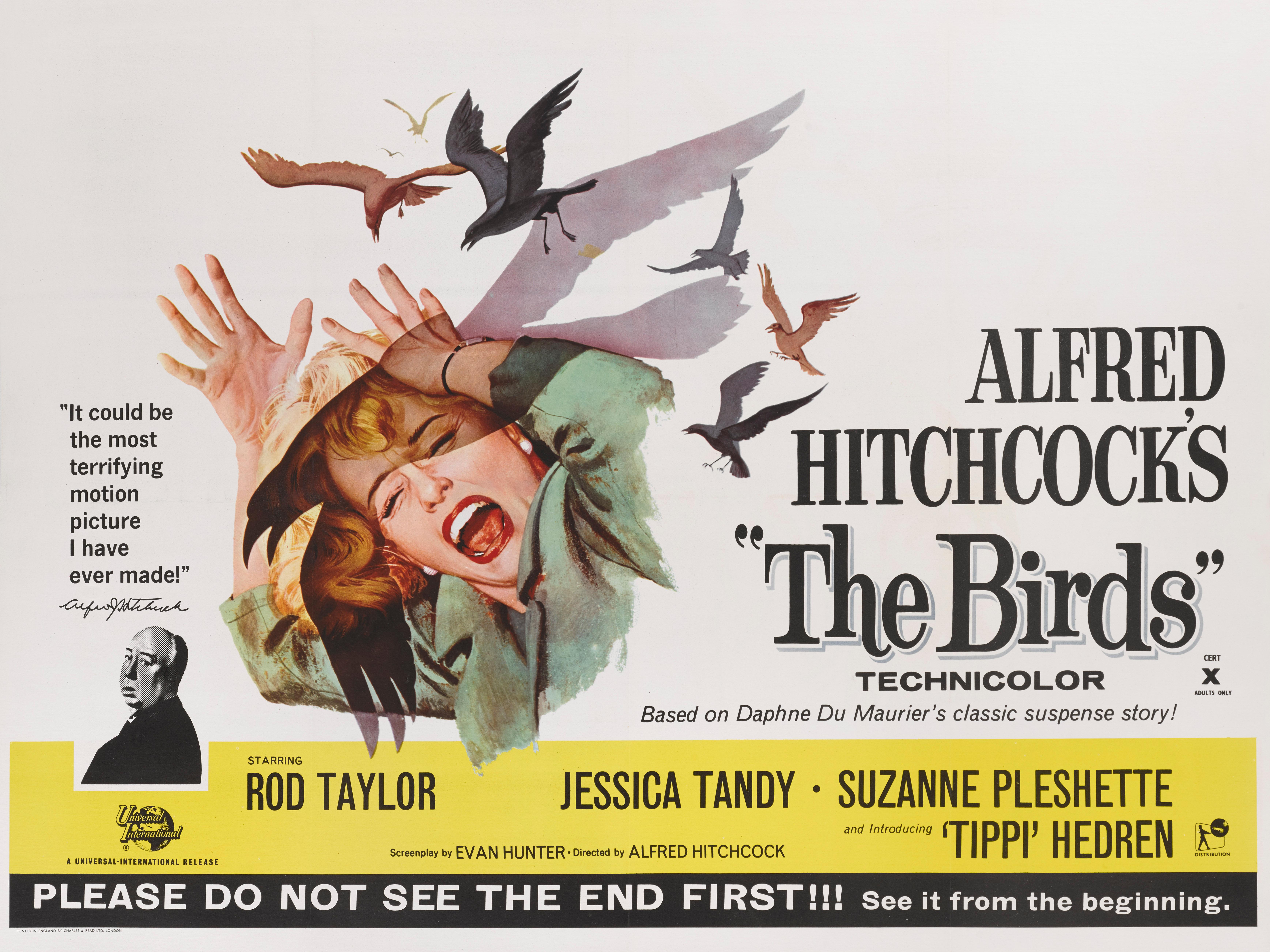 Original British film poster for Alfred Hitchcock's The Birds 1963
Starring Tippi Hedren. The poster is conservation linen backed and would be shipped rolled in a strong tube.