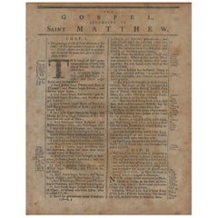 The Birth of Jesus, Matthew 1, 1791 King James 'Isaiah Thomas' Bible