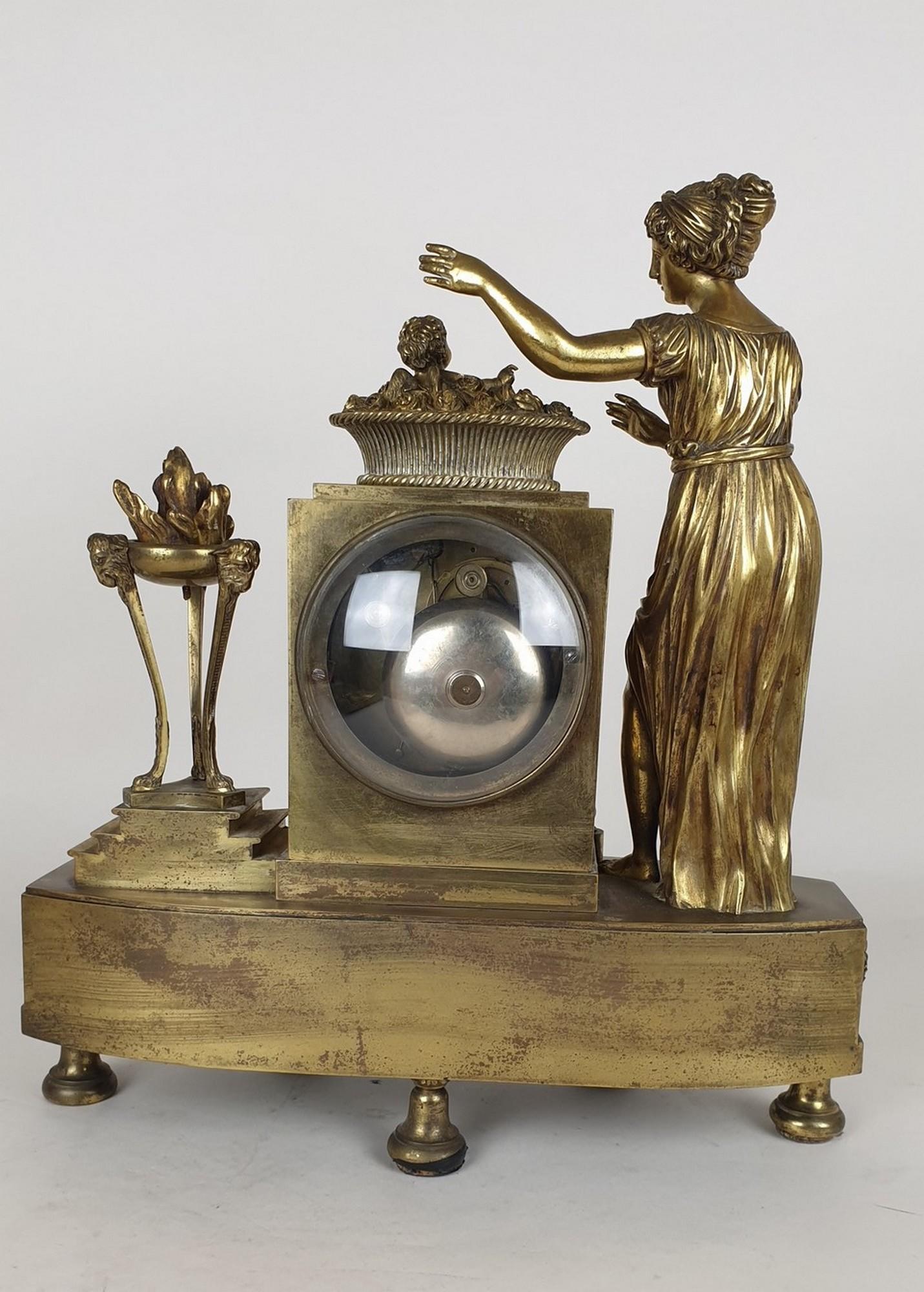 L'origine du roi de Rome, horloge en bronze, XIXe siècle en vente 8