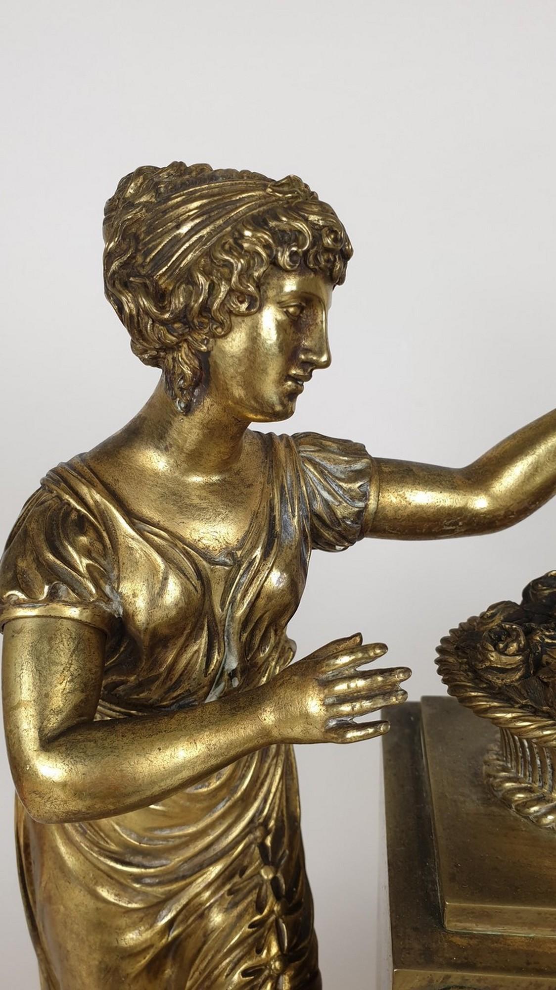 Français L'origine du roi de Rome, horloge en bronze, XIXe siècle en vente