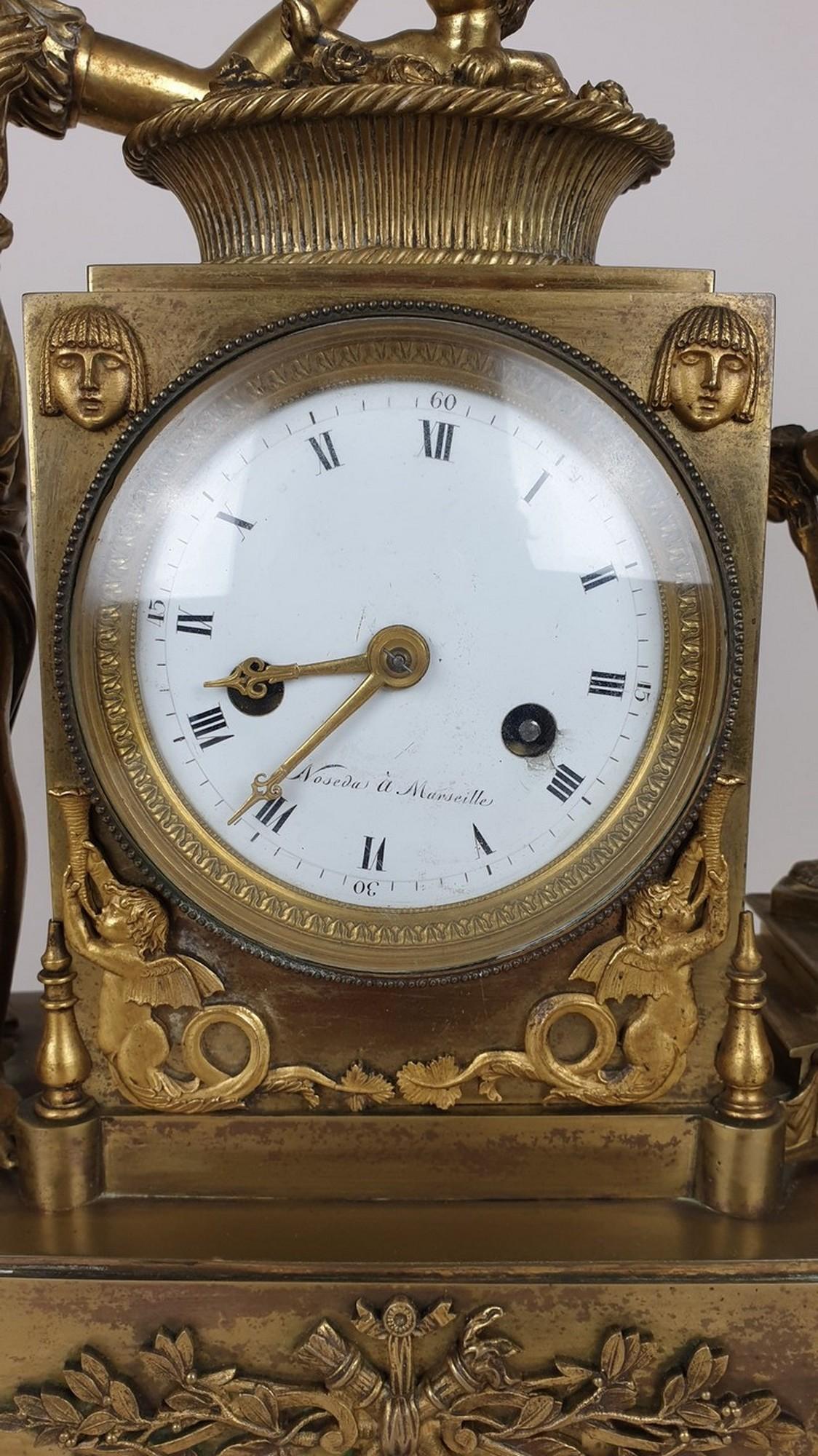 L'origine du roi de Rome, horloge en bronze, XIXe siècle en vente 1