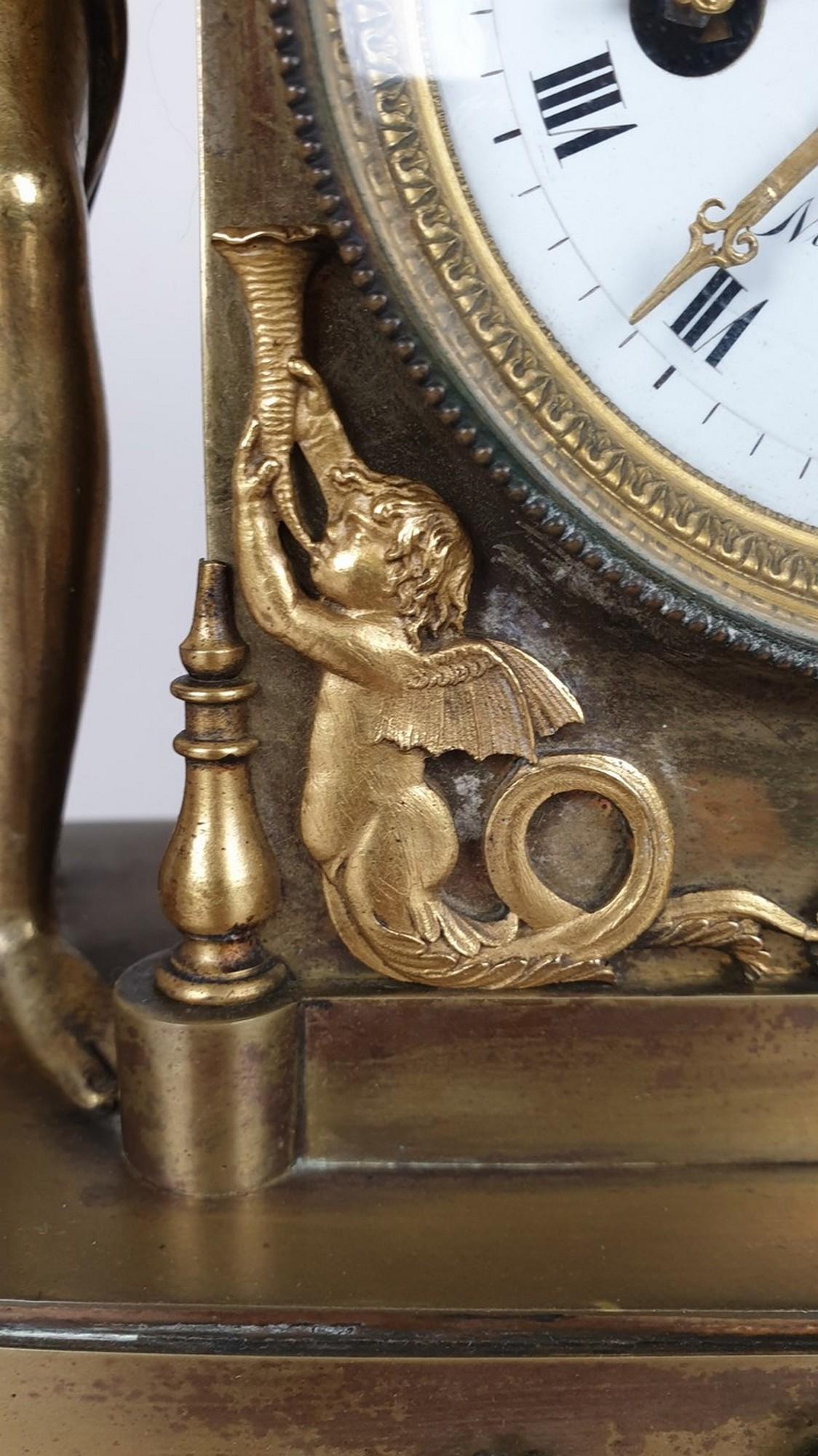 L'origine du roi de Rome, horloge en bronze, XIXe siècle en vente 2