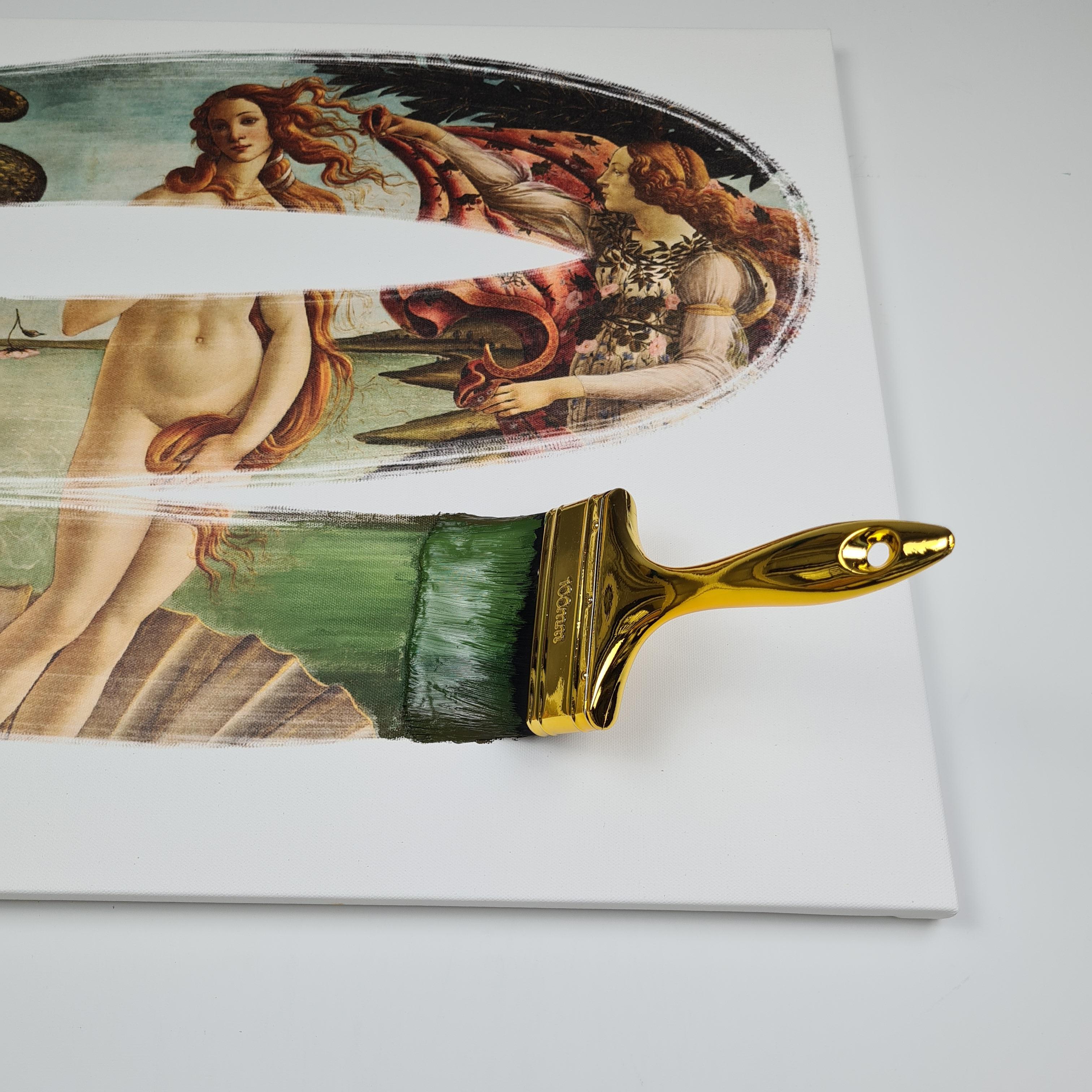 „Die Geburt der Venus“, Botticelli- Kopie auf Leinwand, handgefertigt in Italien, 2021 (Industriell) im Angebot