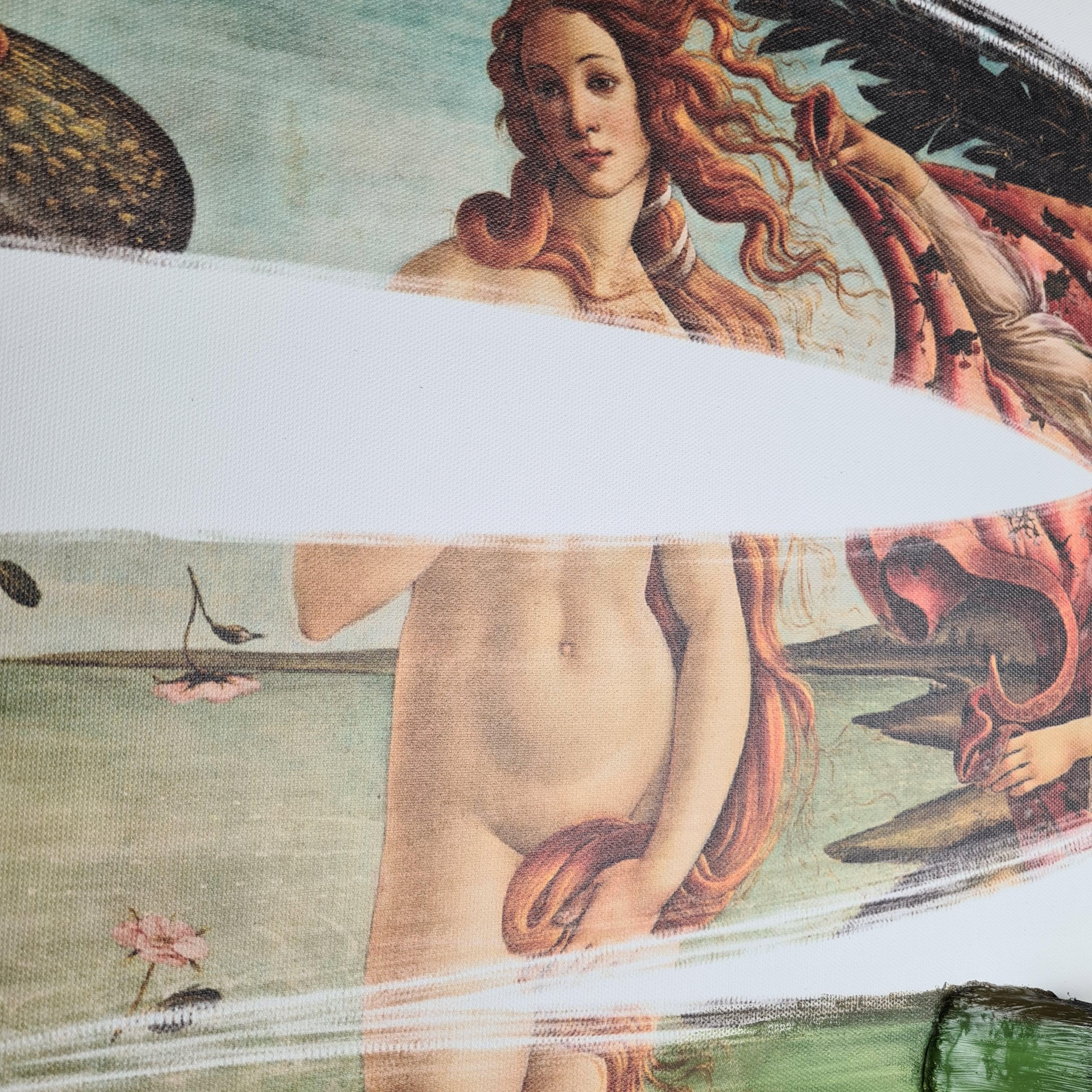 „Die Geburt der Venus“, Botticelli- Kopie auf Leinwand, handgefertigt in Italien, 2021 (21. Jahrhundert und zeitgenössisch) im Angebot