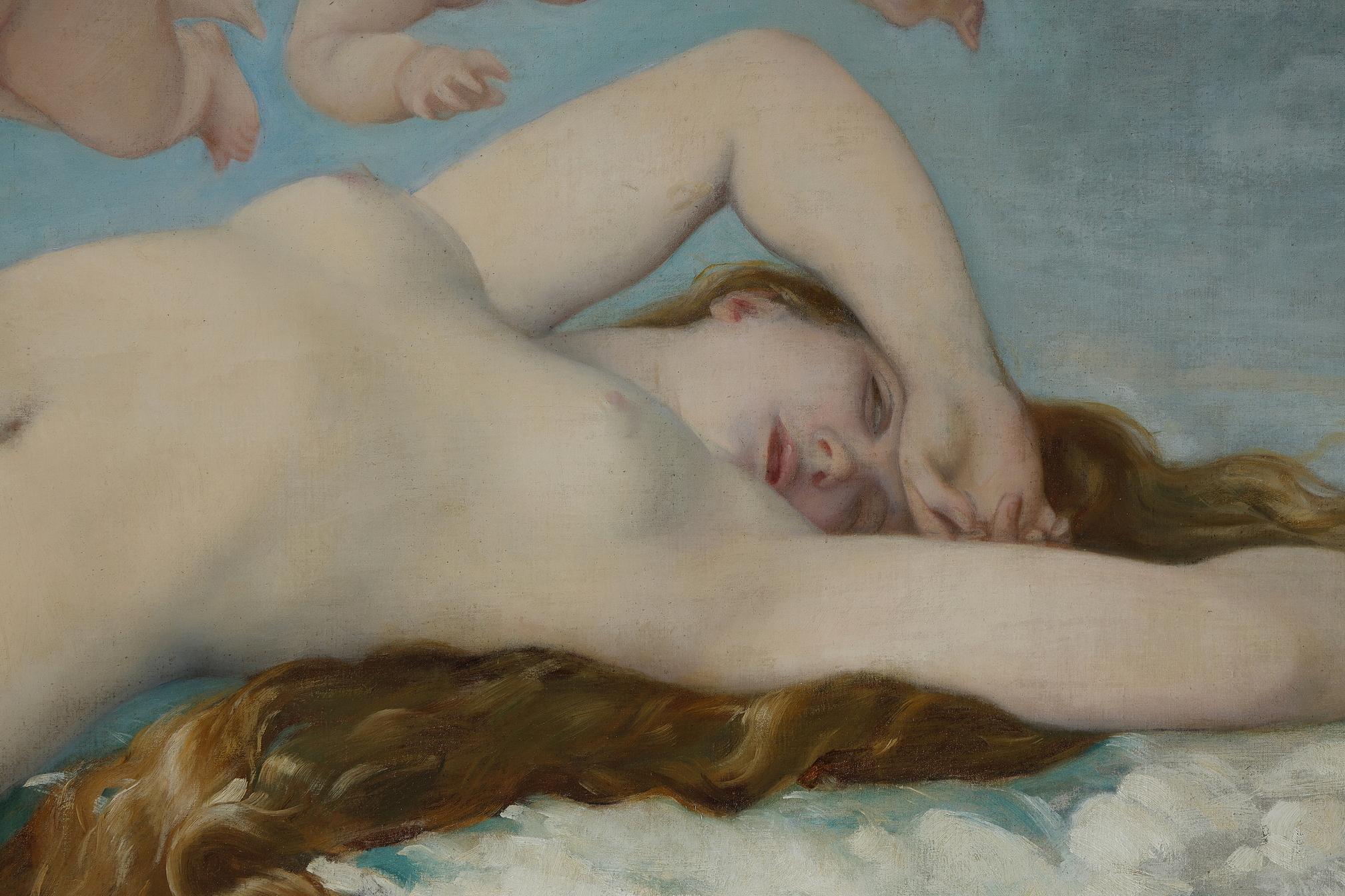Toile La naissance de Vénus d'Ernest Prunet (1840-1901) d'après Alexandre Cabanel en vente